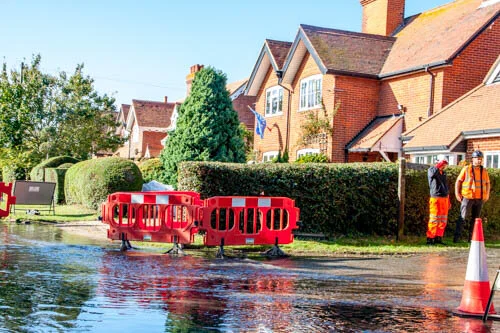 Posbrook Lane flowing with sewerage