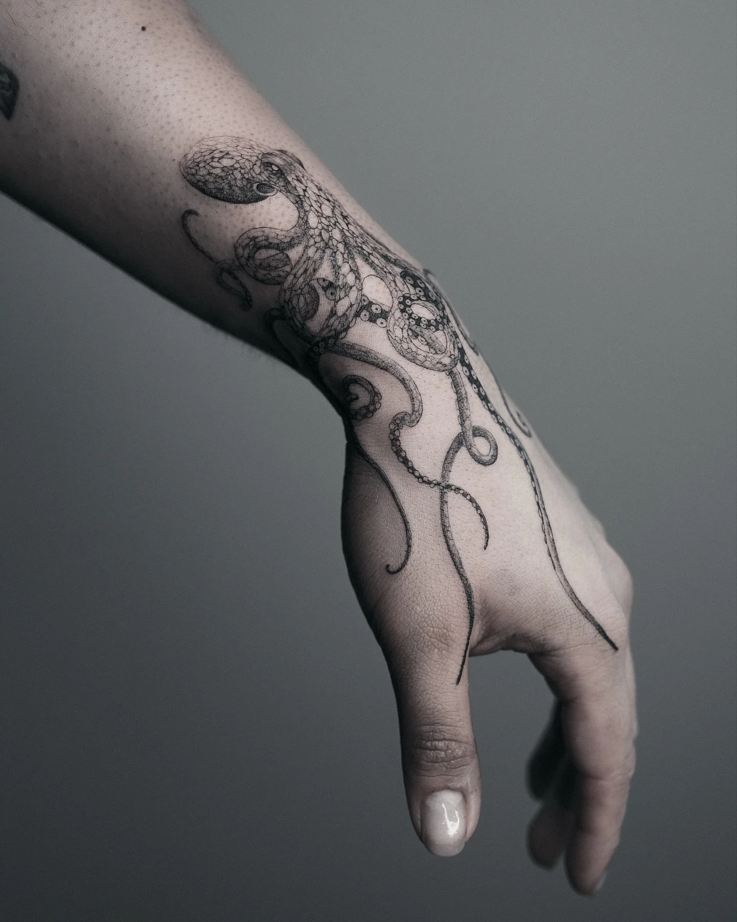 Underwater alien for David, thanks for your trust
✣ Bookings open for Lisbon ✣ 
November - December
 
For info/appointments: 
Website / ricardogtattooer@gmail.com / DM
*limited spots
 
#octopustattoo #octopus  #finelinetattoo #portugaltattoo #tatuage