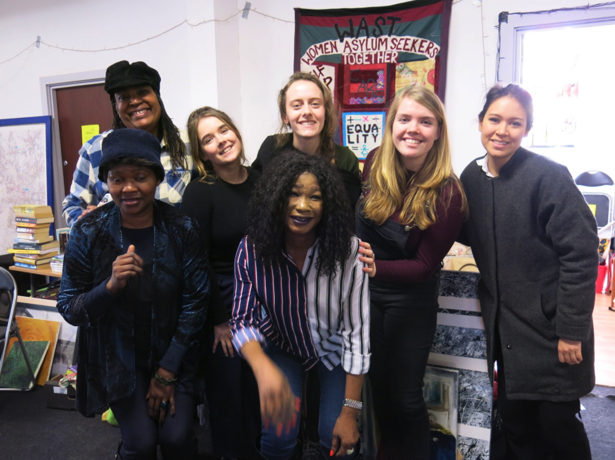 WAST women with the Manchester University students on social media training in the partisan building
