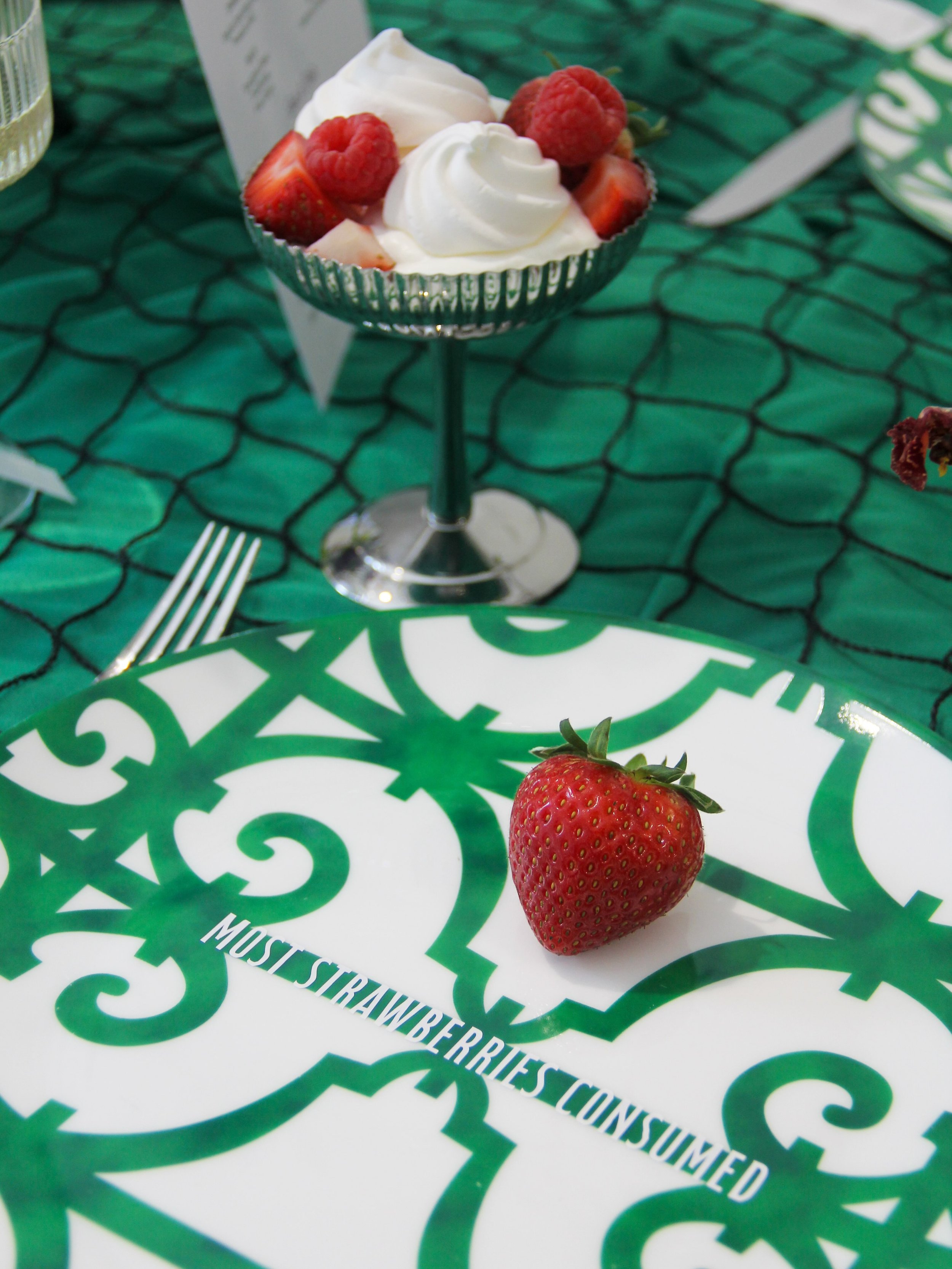 Claiming my title as &lsquo;Most Strawberries Consumed&rsquo; for the Wimbledon final today 🍓🎾

Stationery details for our Wimbledon table 💚

Styling by @rockyourevent.co 
Florist @jofloral_touch 
Cakes @arwafederalcakes 
Props @partysocialuae 

#