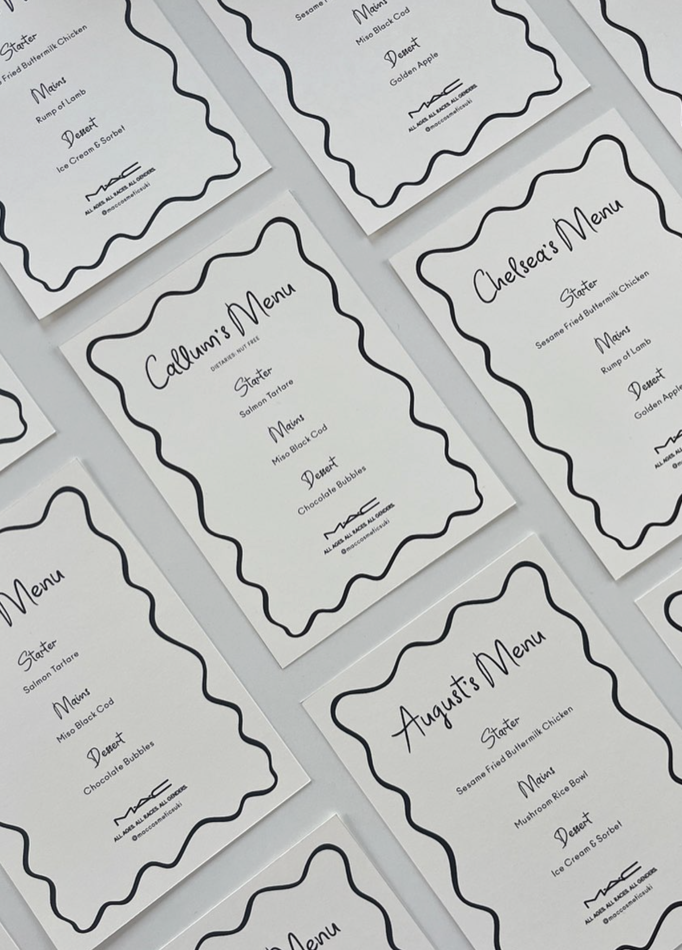 MAC Team Event Day Menu