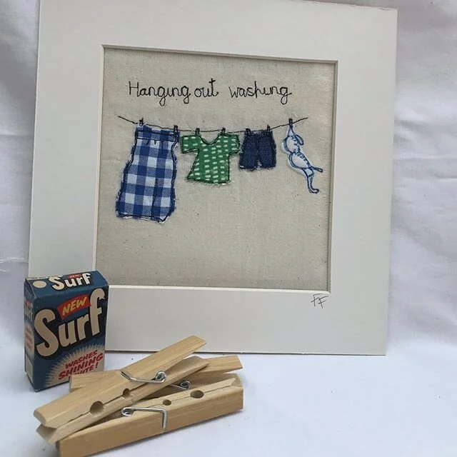 Thimble &amp;Thrift hand made machine embroidered taster! #virtualnostalgiashow @thenostalgiashow