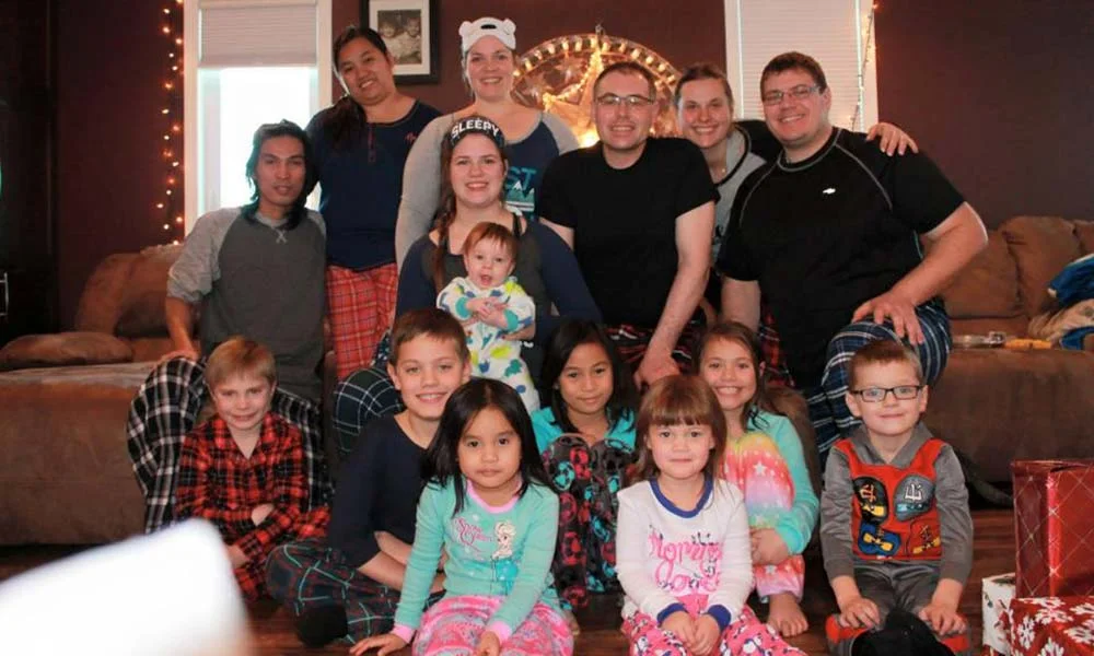 Christmas morning with the whole family. 