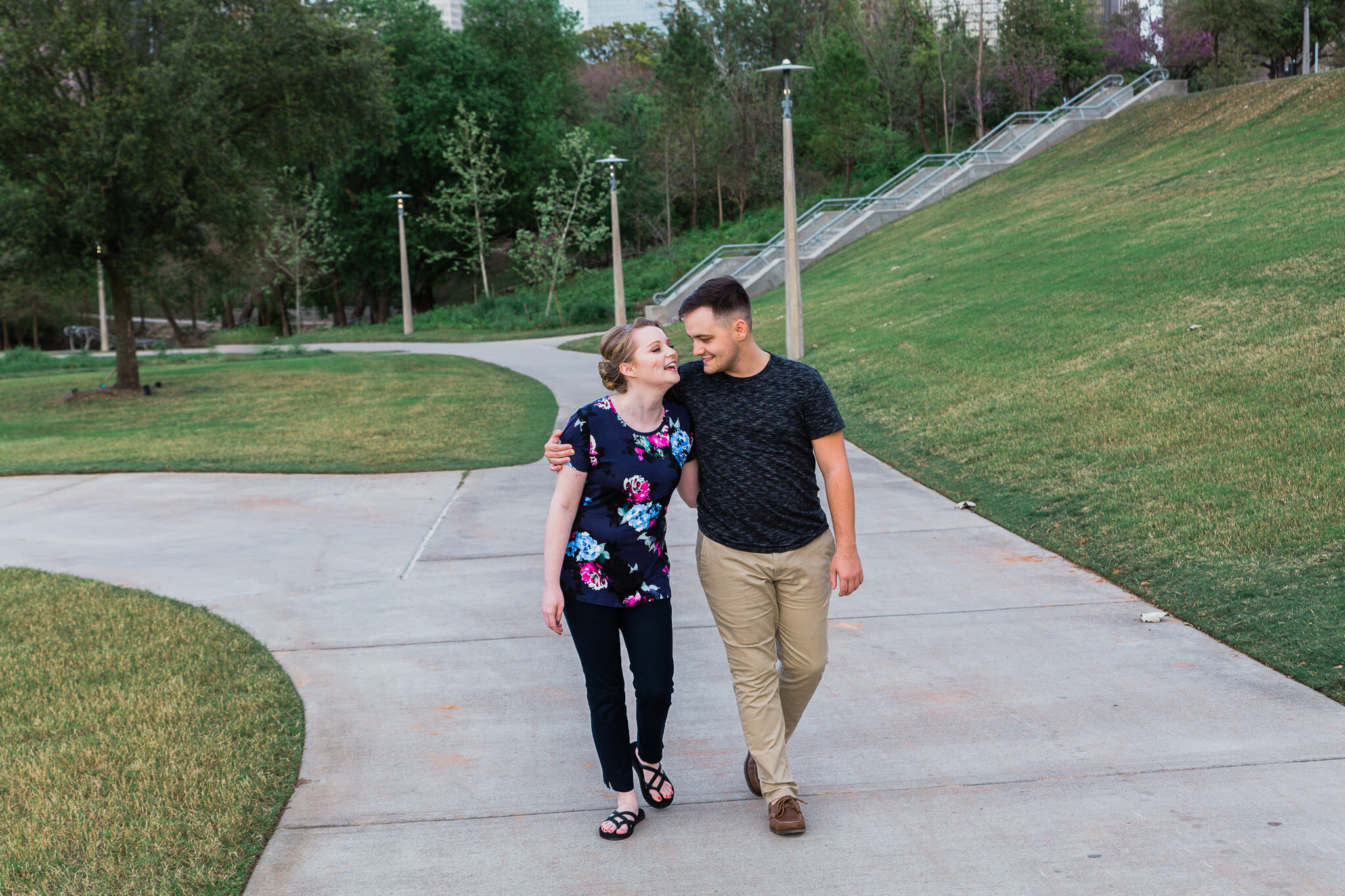 couple walking along