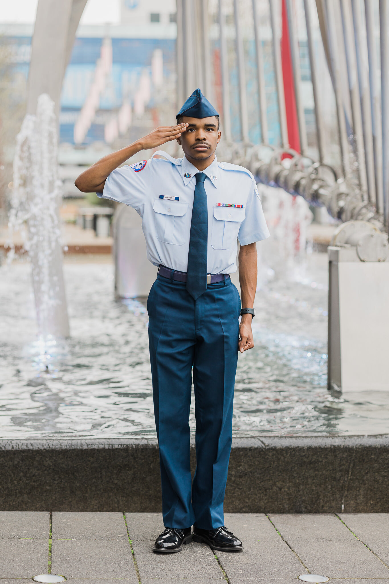 xavier senior jrotc uniform saluting