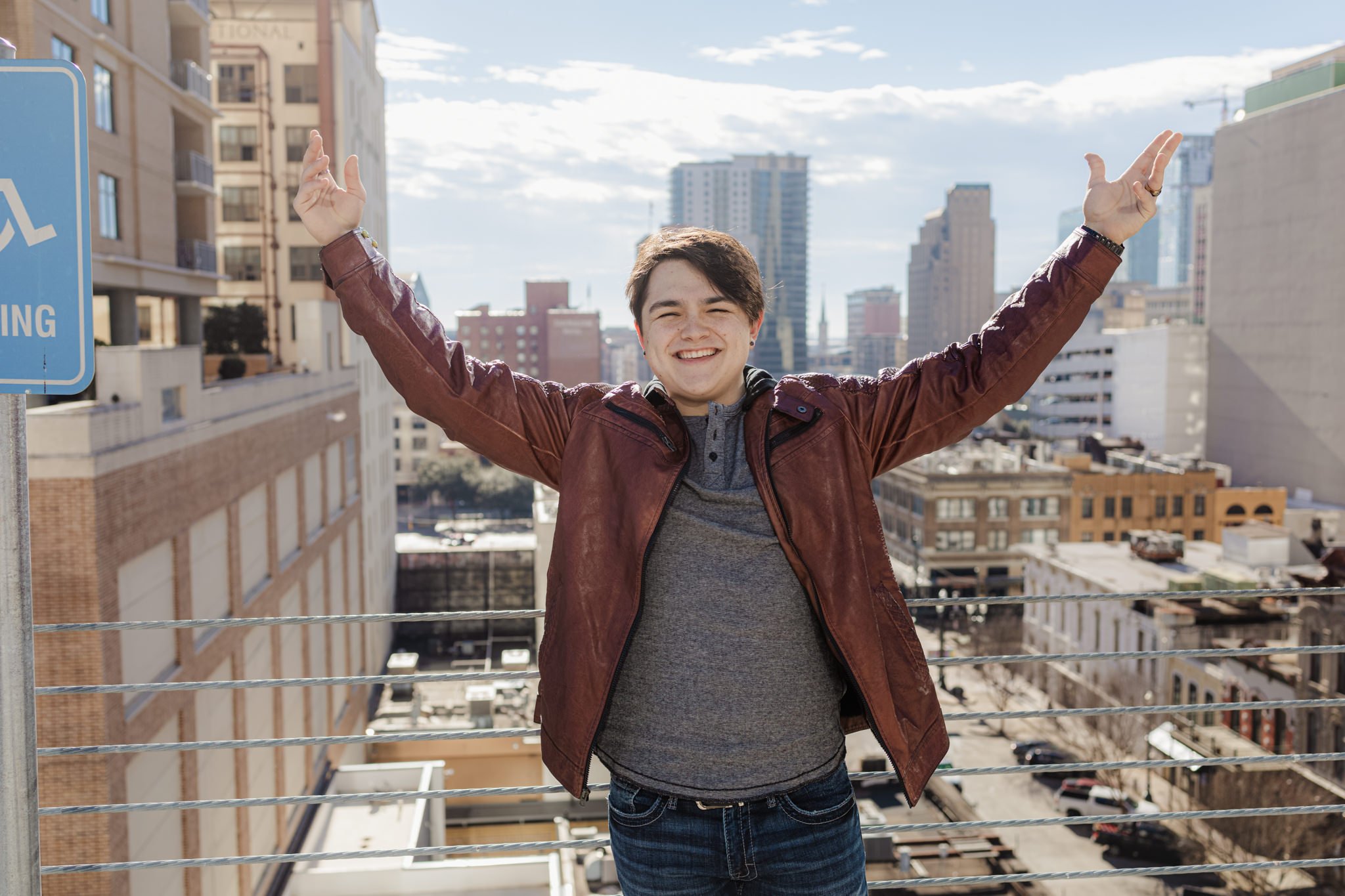 senior male downtown Houston