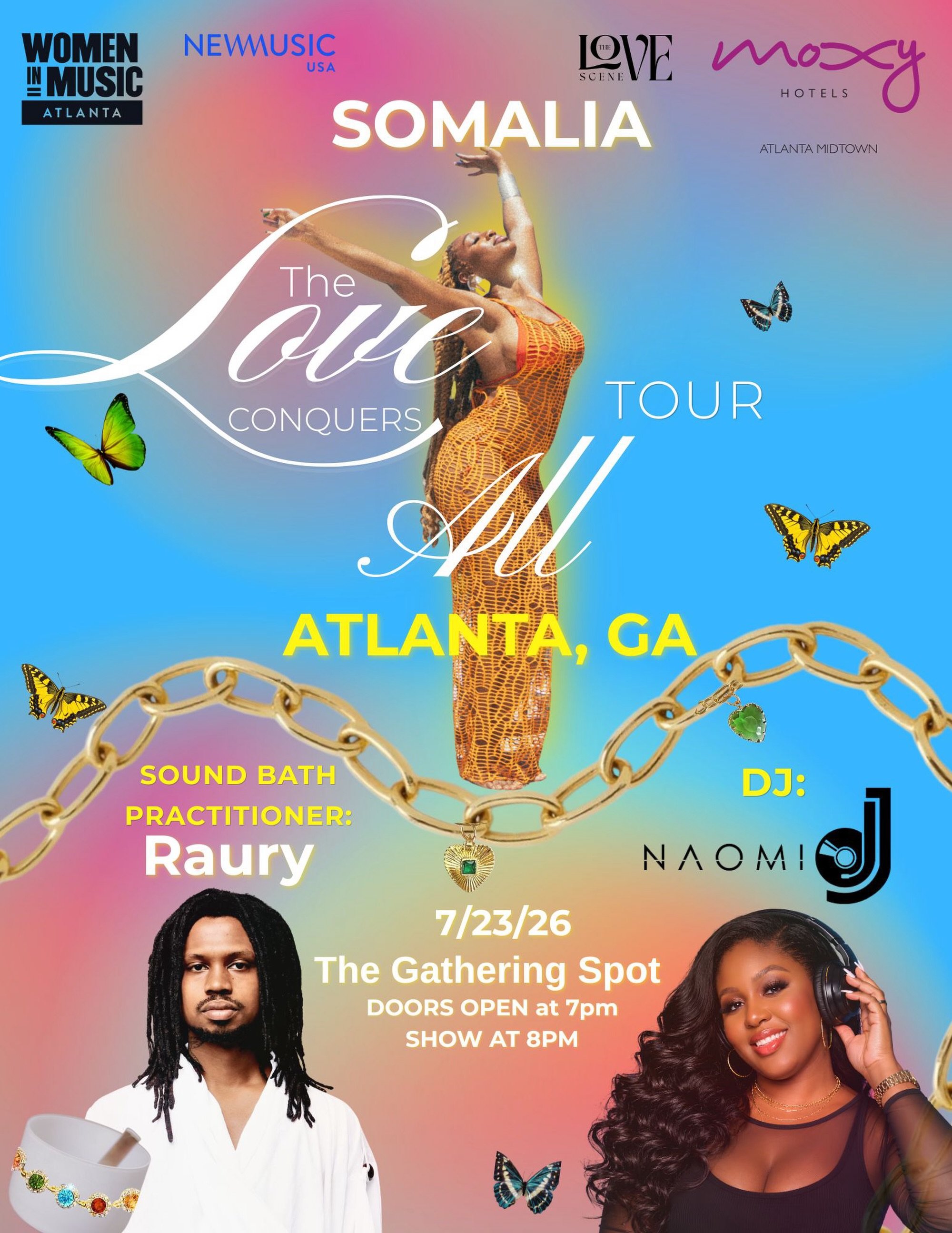 Sooo excited to announce my ATLien friendsss @raury and @officiallynaomij will be joining me for the #ATLANTA Love Conquers All Tour stop! This is not an event to miss! Comment &ldquo;LOVE&rdquo; for the ticket link 🙊🥰🫶🏾🎶
.
.
#wimatl #thegatheri