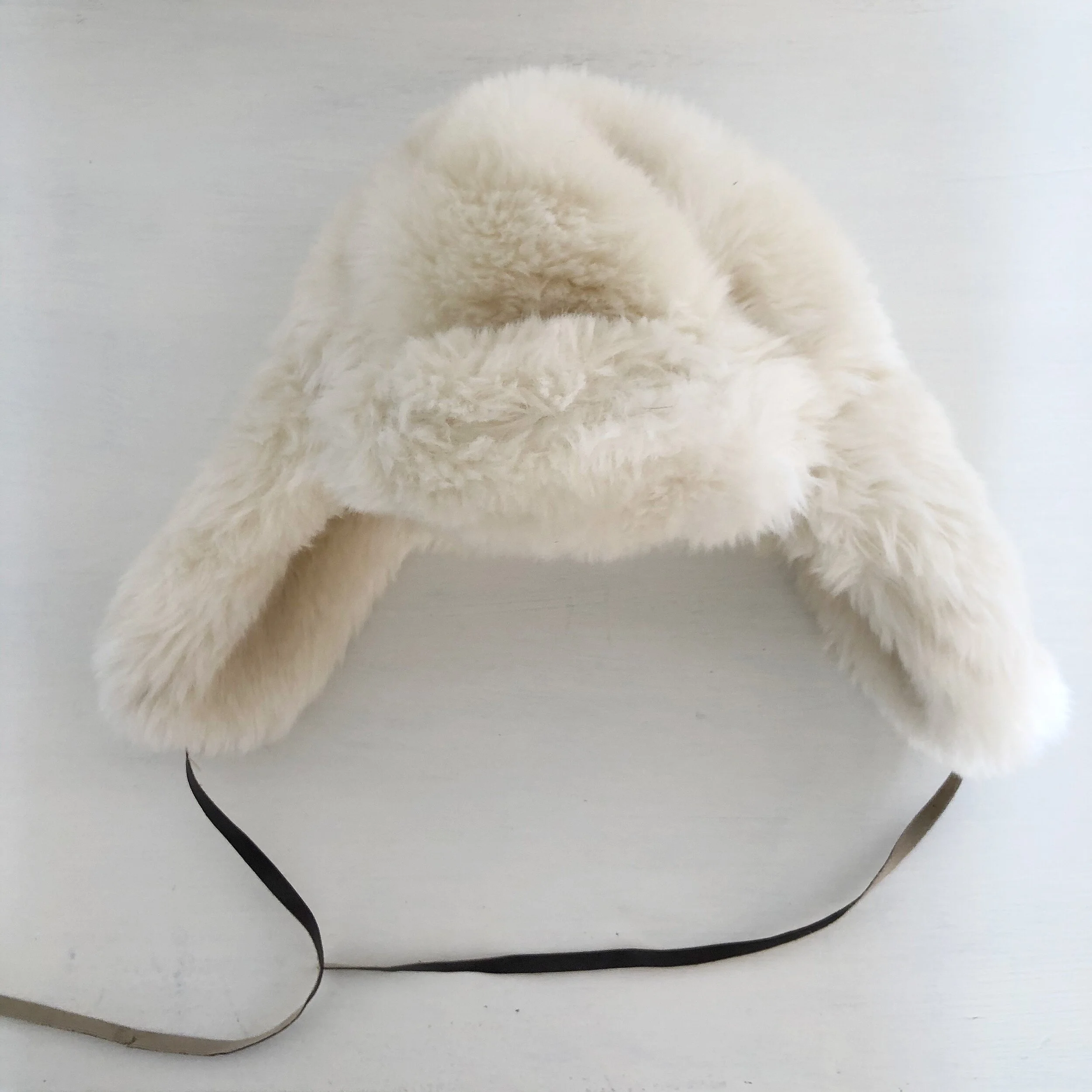 White Fur Bomber Hat