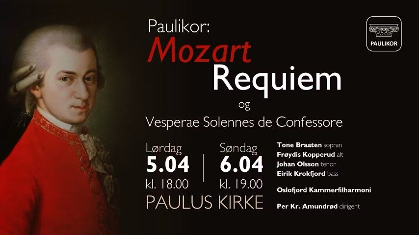 Mozart's Requiem and Vesperae solennes de confessore in Oslo