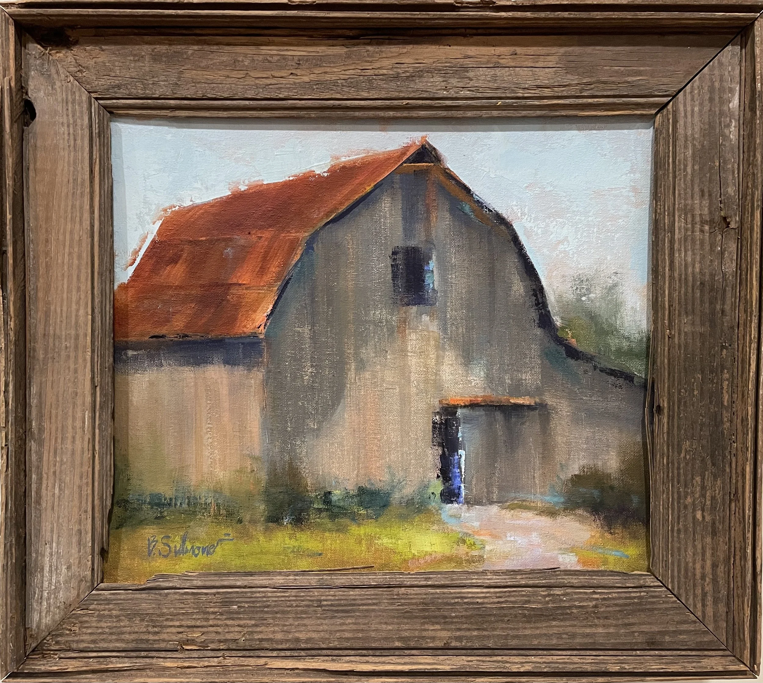 Oil on Canvas/ 16 x 18 in / Framed in Vintage Barnwood / SOLD