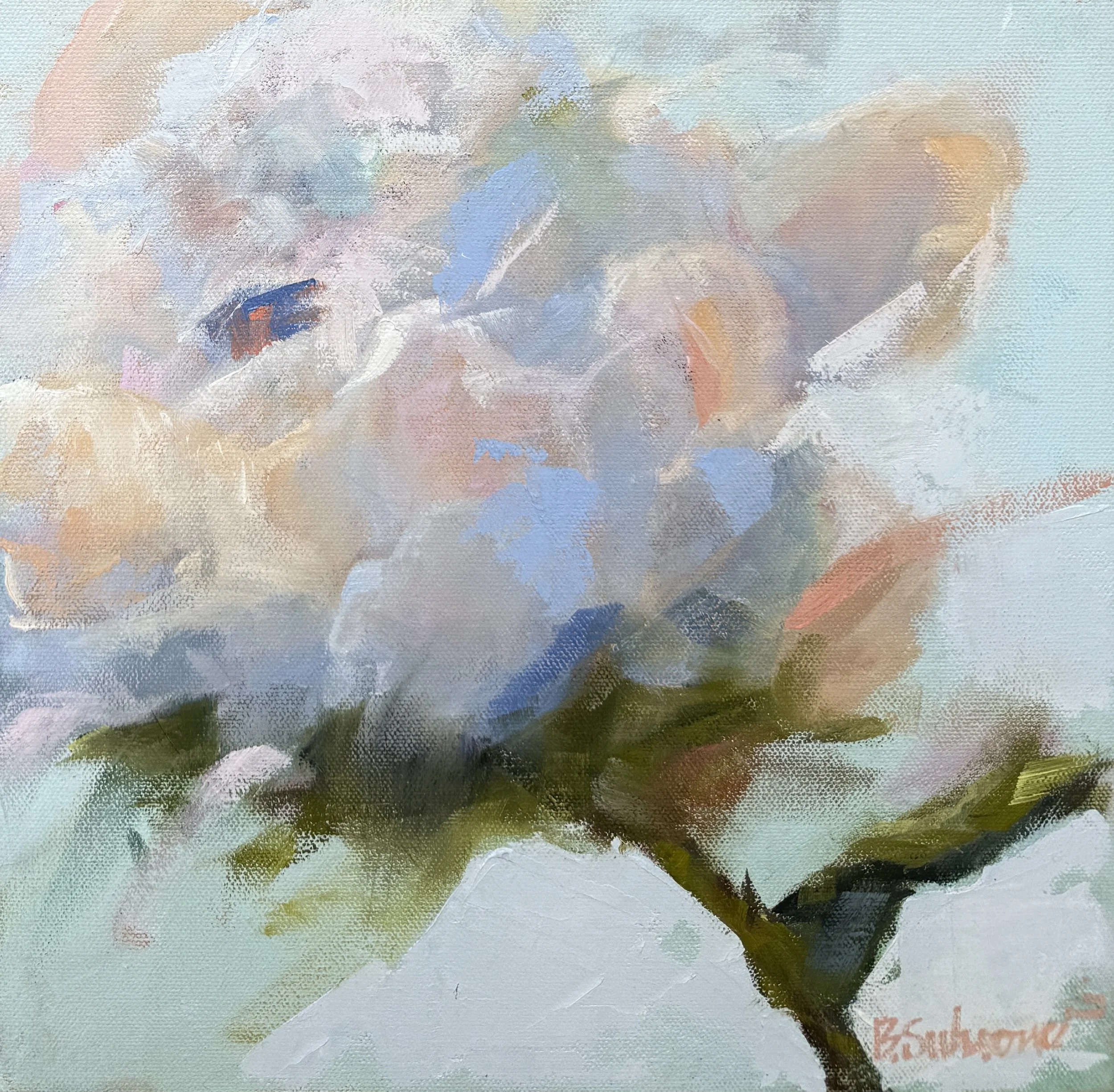  Oil on Gallery Wrap, Framed / 12 × 12 in /   $450 in the Shop  .  This artwork along with other pieces will be available at the Cashiers Designer Showhouse 8/22 - 8/30. 