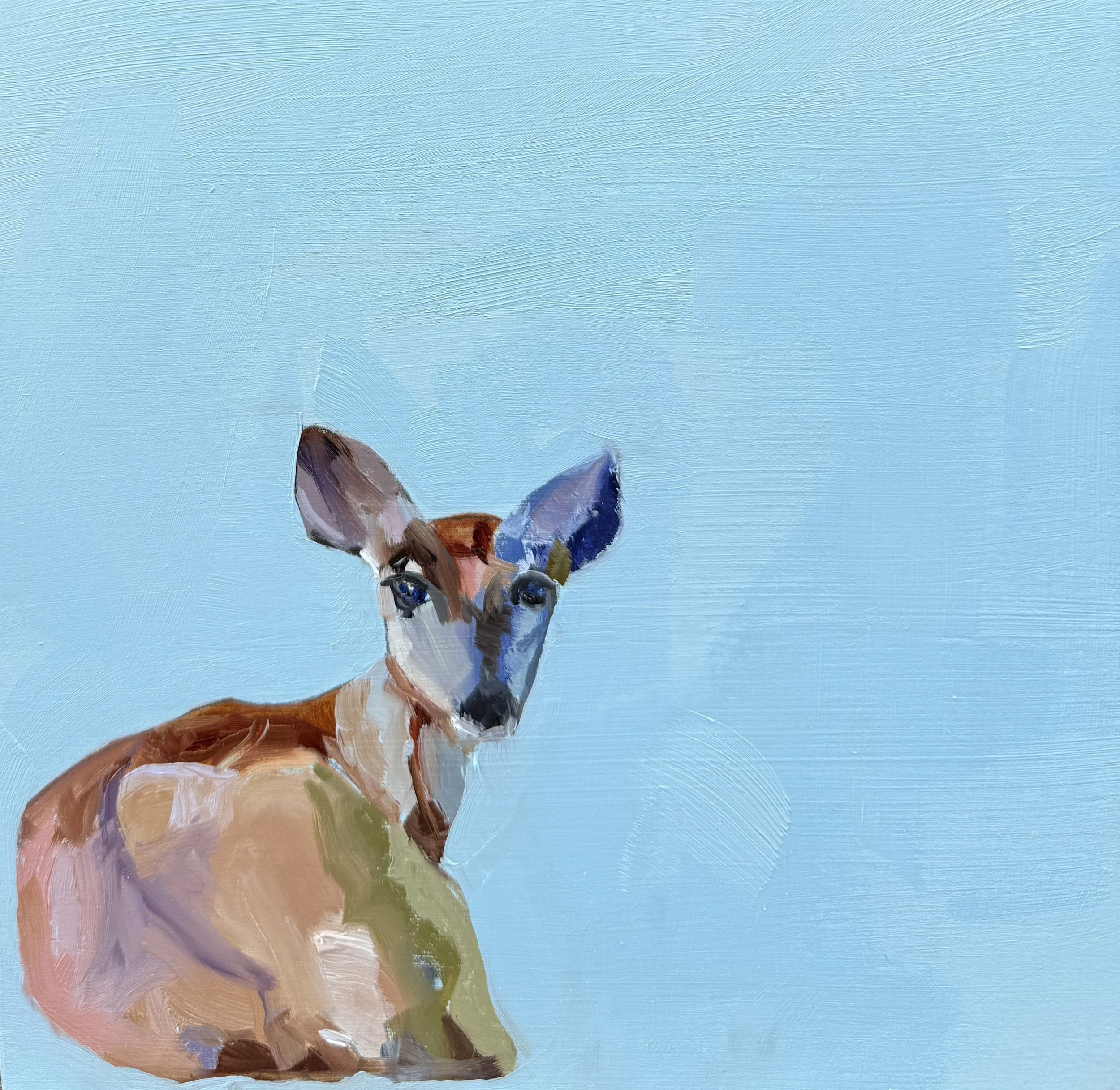  Oil on Cradled Wood / 8 × 8 in /   $160 in the Shop    This artwork along with other pieces is available at the Cashiers Designer Showhouse Shops at Village Green 8/22-8/30. 