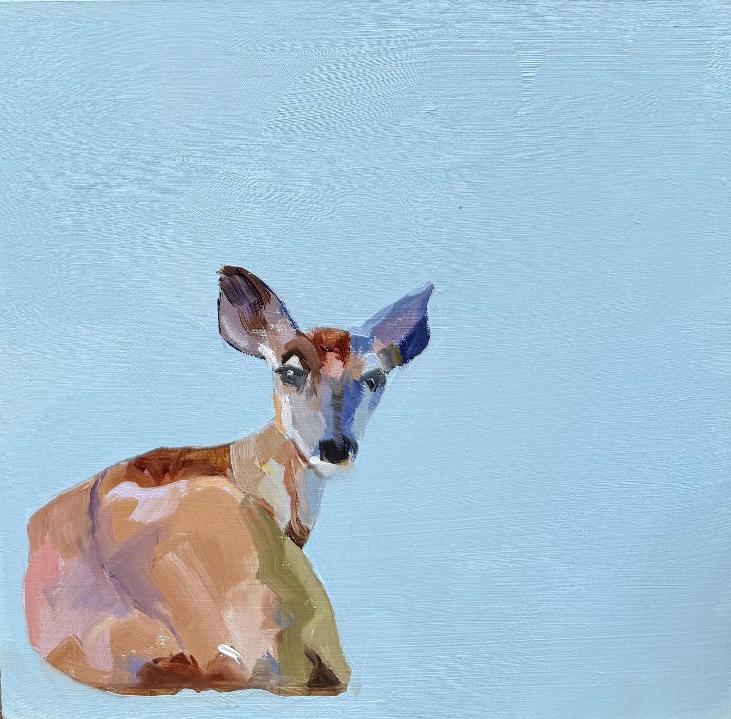  Oil on Cradeled Wood / 8 × 8 in./  $160 in the Shop    This artwork along with other pieces can be purchased during the Cashiers Designer Showhouse Shops at Village Green 8/22 - 8/30.   