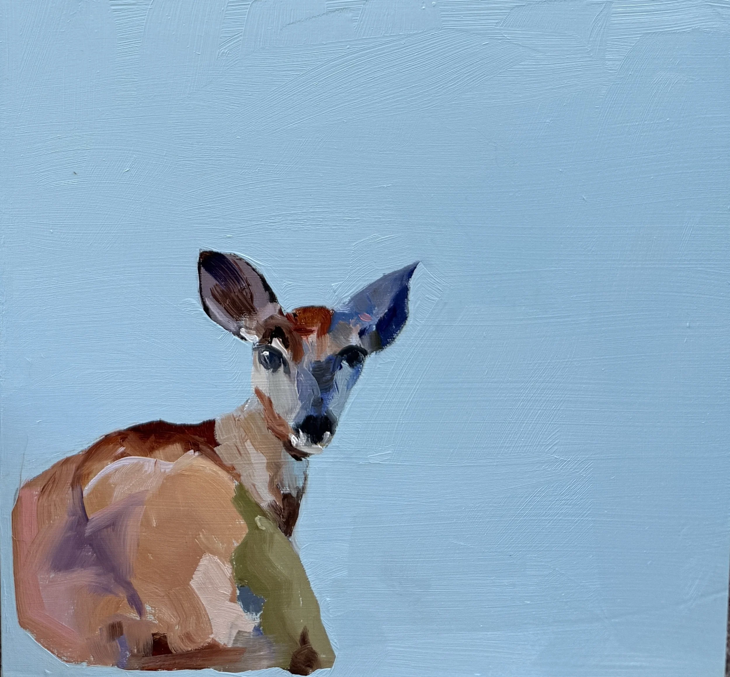  Oil on Cradeled Wood / 8 × 8 in. /  $160 in the Shop    This artwork along with other pieces can be purchased during the Cashiers Designer Showhouse Shops at Village Green 8/22-8/30. 