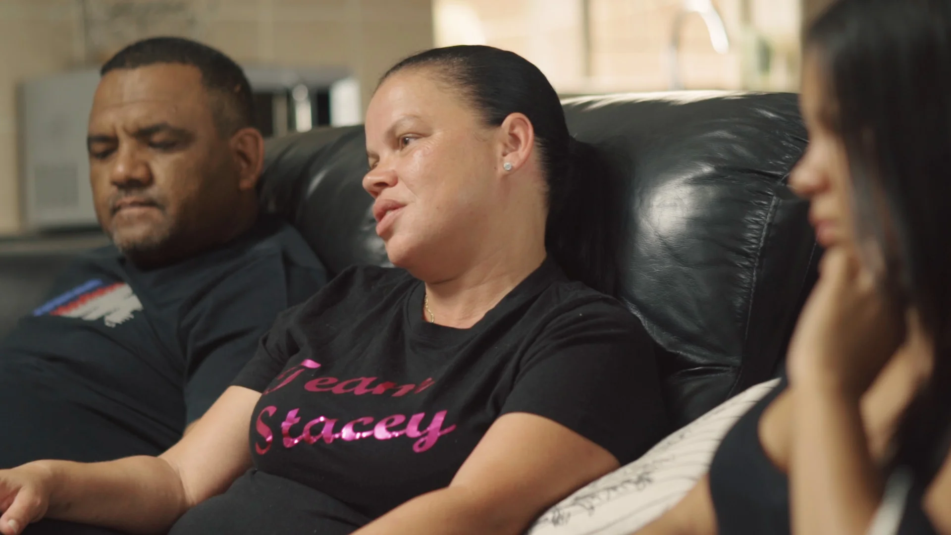 LIZEL MAY, HER HUSBAND (LEFT) AND STACEY-LEE MAY (RIGHT). CREDIT: LURE