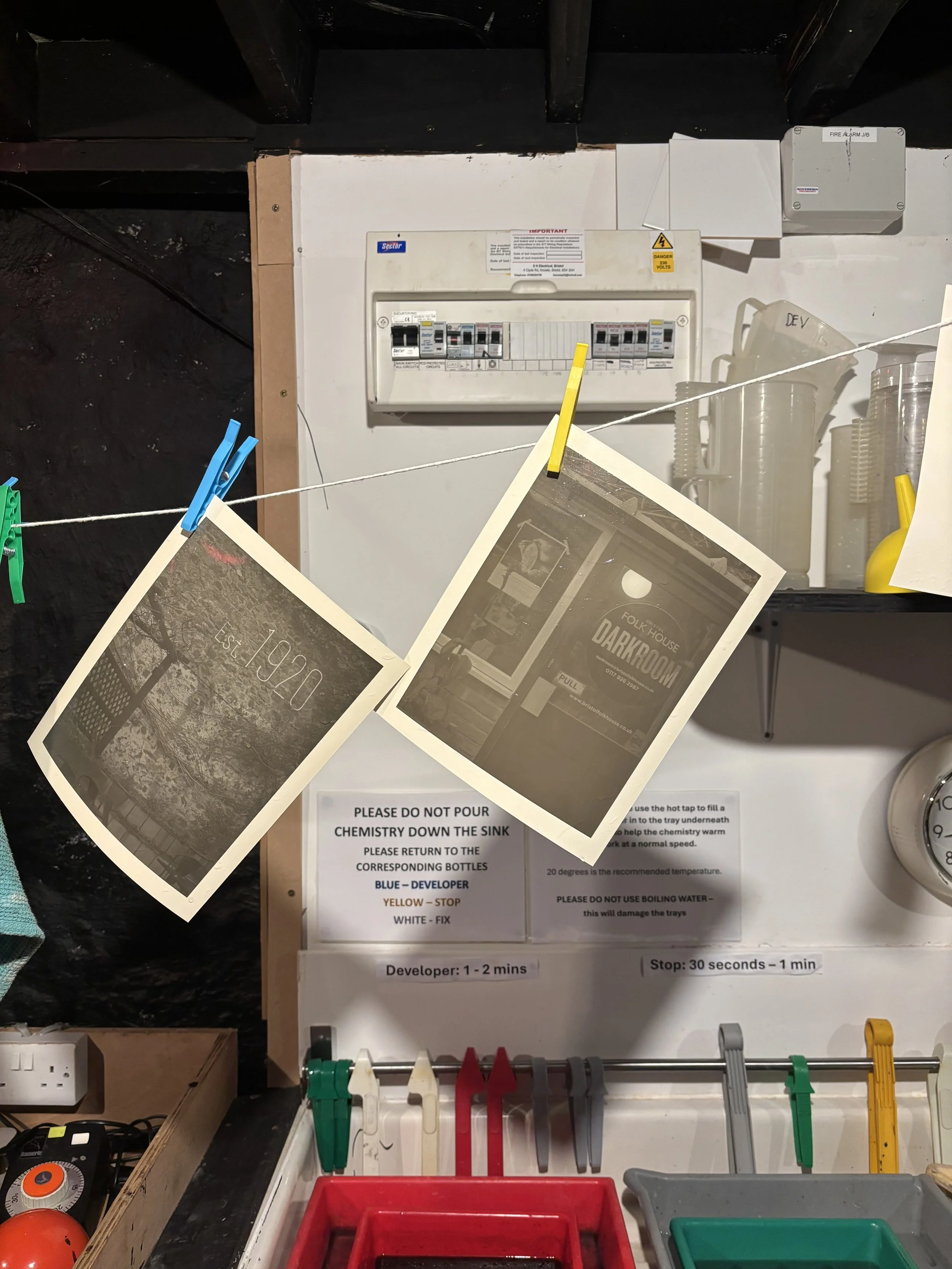 Caffenol Prints drying