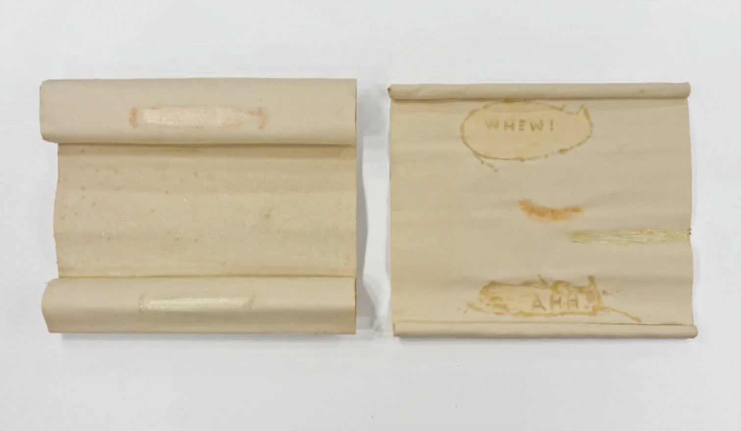 Item #204-#205; Scrolls 7 & 8; Gesso and oil or acrylic on canvas, 19x20” each