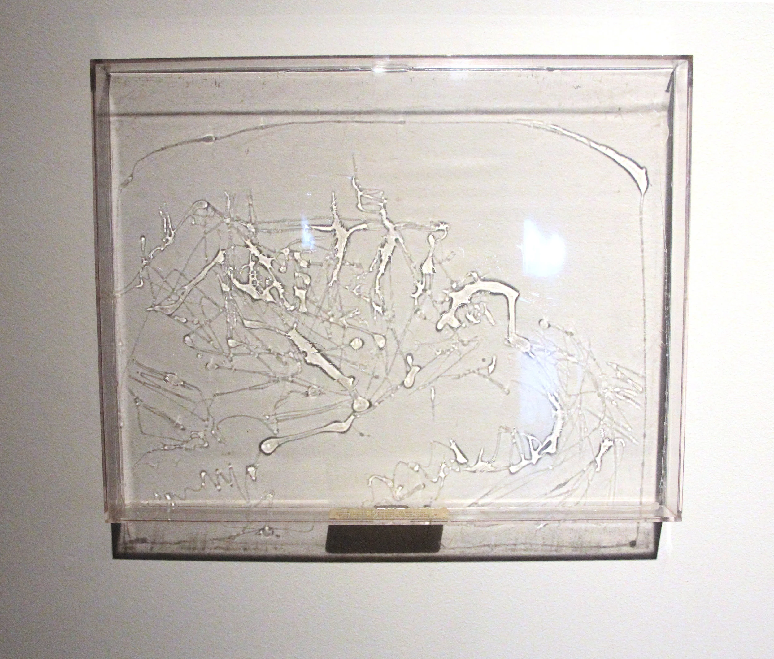 Rembrandt’s A hayrick near a Farmhouse with a Dove-Cote; Continuous Lineage Drawings series; 1973; Acrylic resin/Emulsion on Perspex; 11¼ x  14¼”