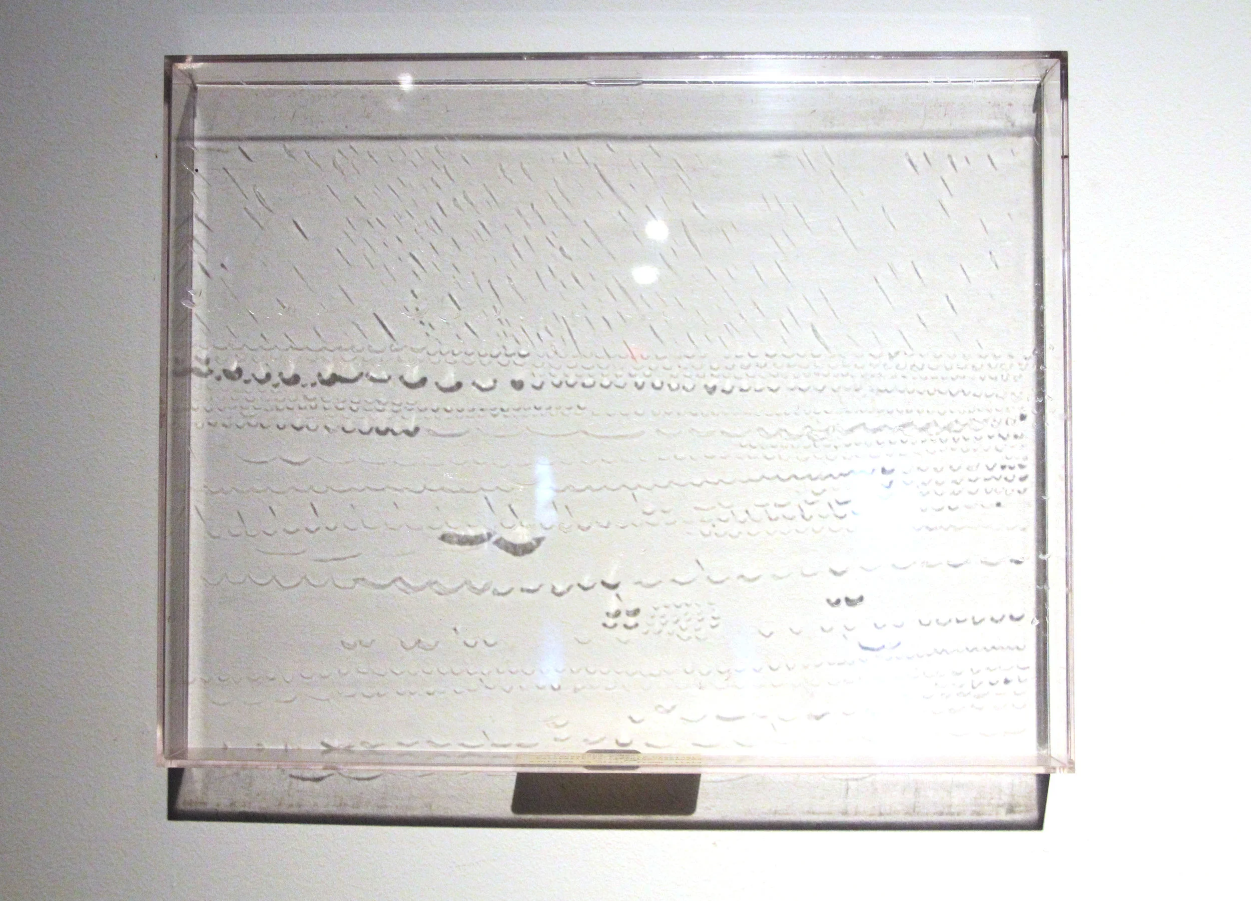 Watermill in Pyrrhics/Caesuras; Prosody Landscape Drawings series; 1973-1976; Acrylic resin/Emulsion on Perspex; 11¼ x  14¼”