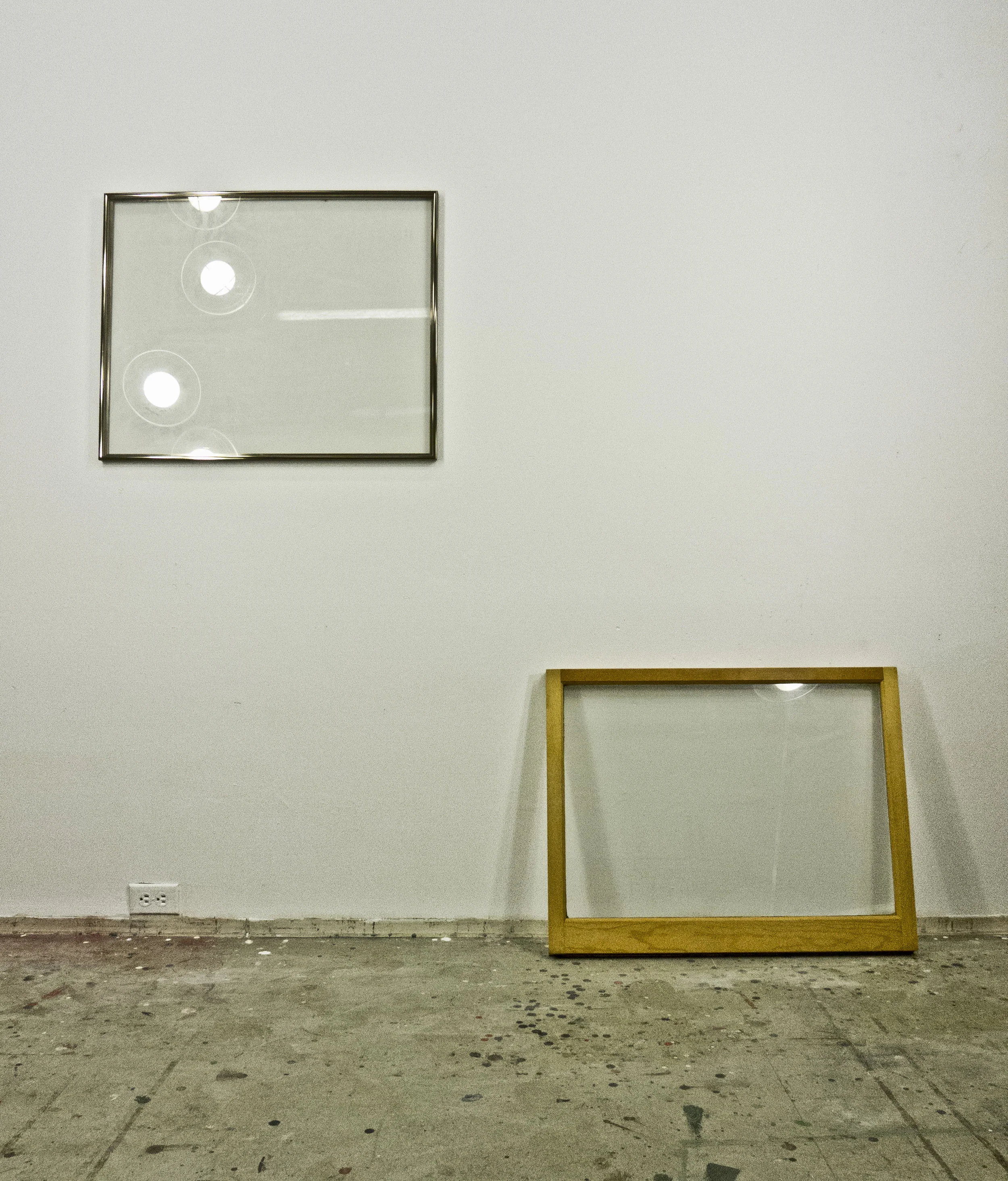 Quote, Deep Structure (Set IV) and Window (Set IV) from Leonardo Perspective series; both 1976; metal frame, glass, resin, 24x30” and wood frame, glass, resin, 24x30”, respectively