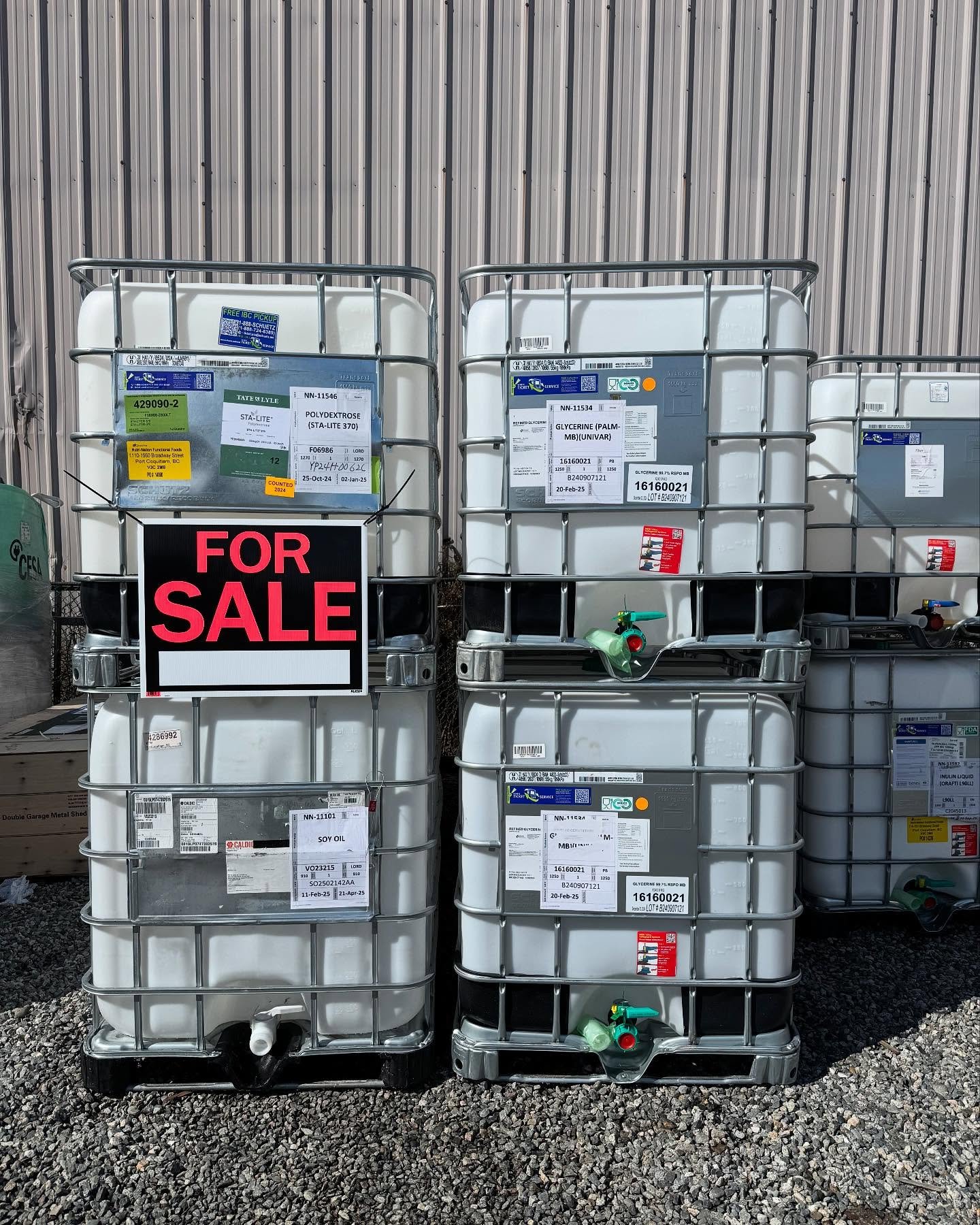Food grade water totes back in stock. $200 each.