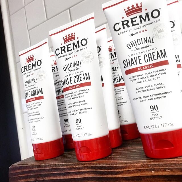 The @cremocompany products back in stock.  Make sure to book appointments on the @booksybiz app or clicking the book button on Instagram or Facebook. #sponsoredpost #cremo