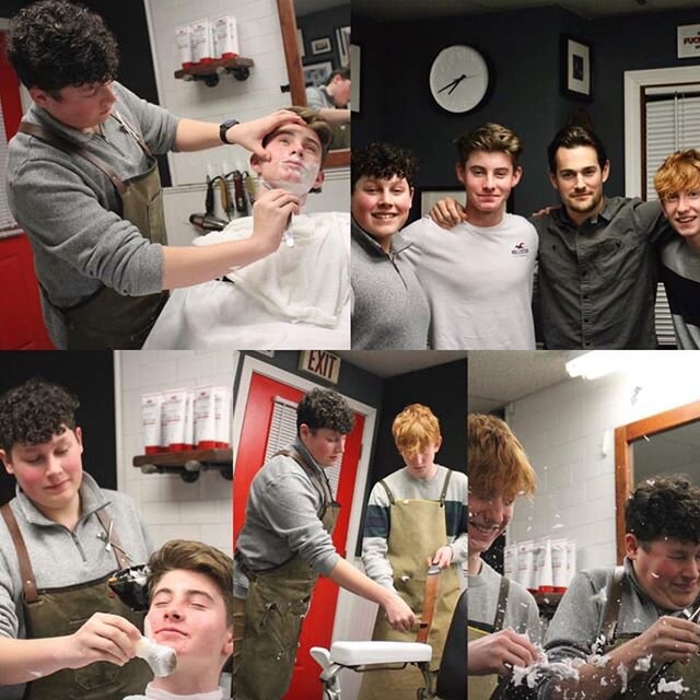 Had a blast tonight with the @bhsctperformingarts showing the kids how to hold a #straightrazor for their upcoming musical #sweenytodd #branfordlove #cremopartner #barberbrigade