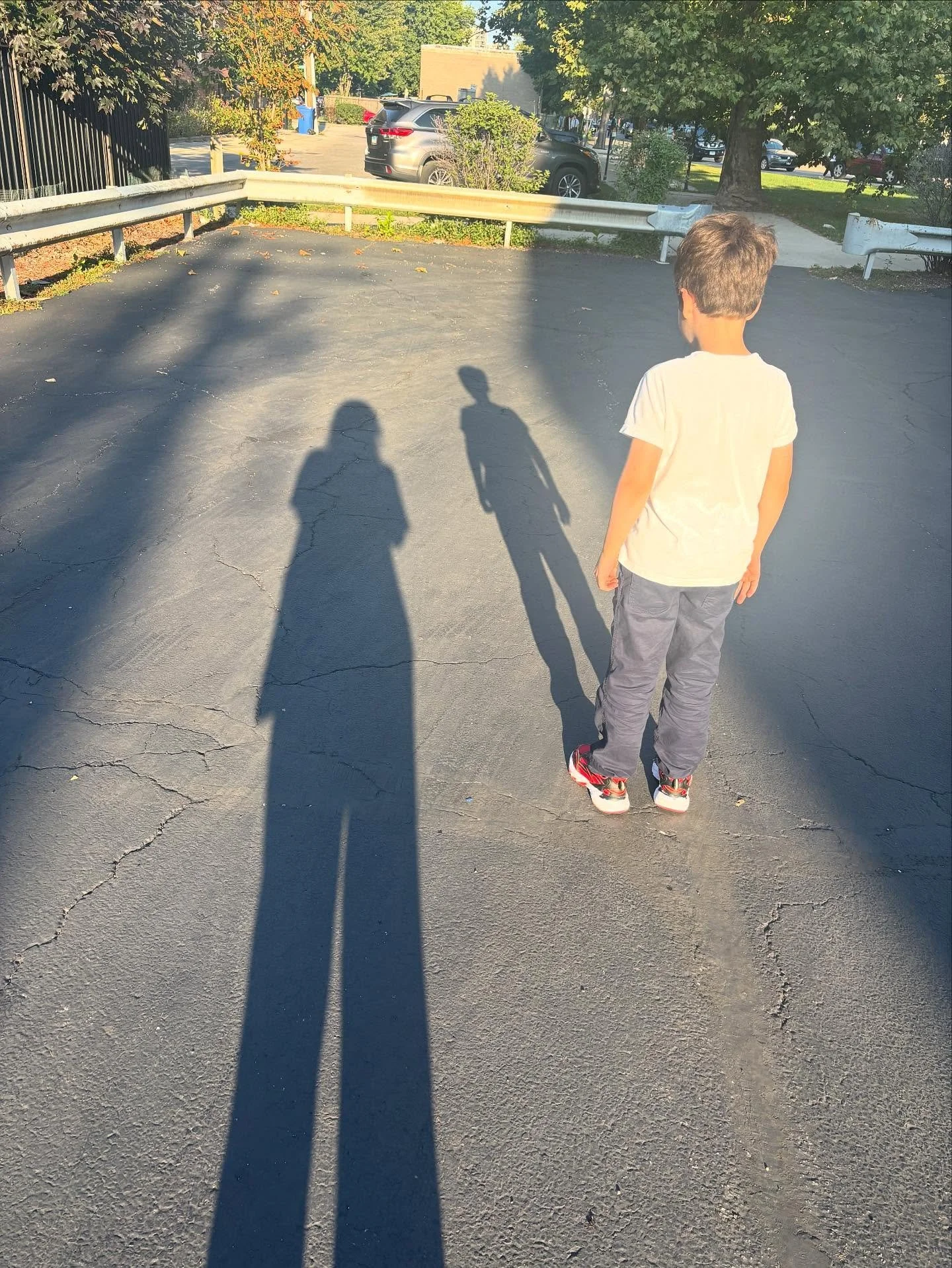 &ldquo;Look, Mom! I&rsquo;m taller than you!&rdquo; 
It&rsquo;s not hard to beat 5&rsquo;2&rdquo;, but I let him have his glory. I never did grow taller than my mother!