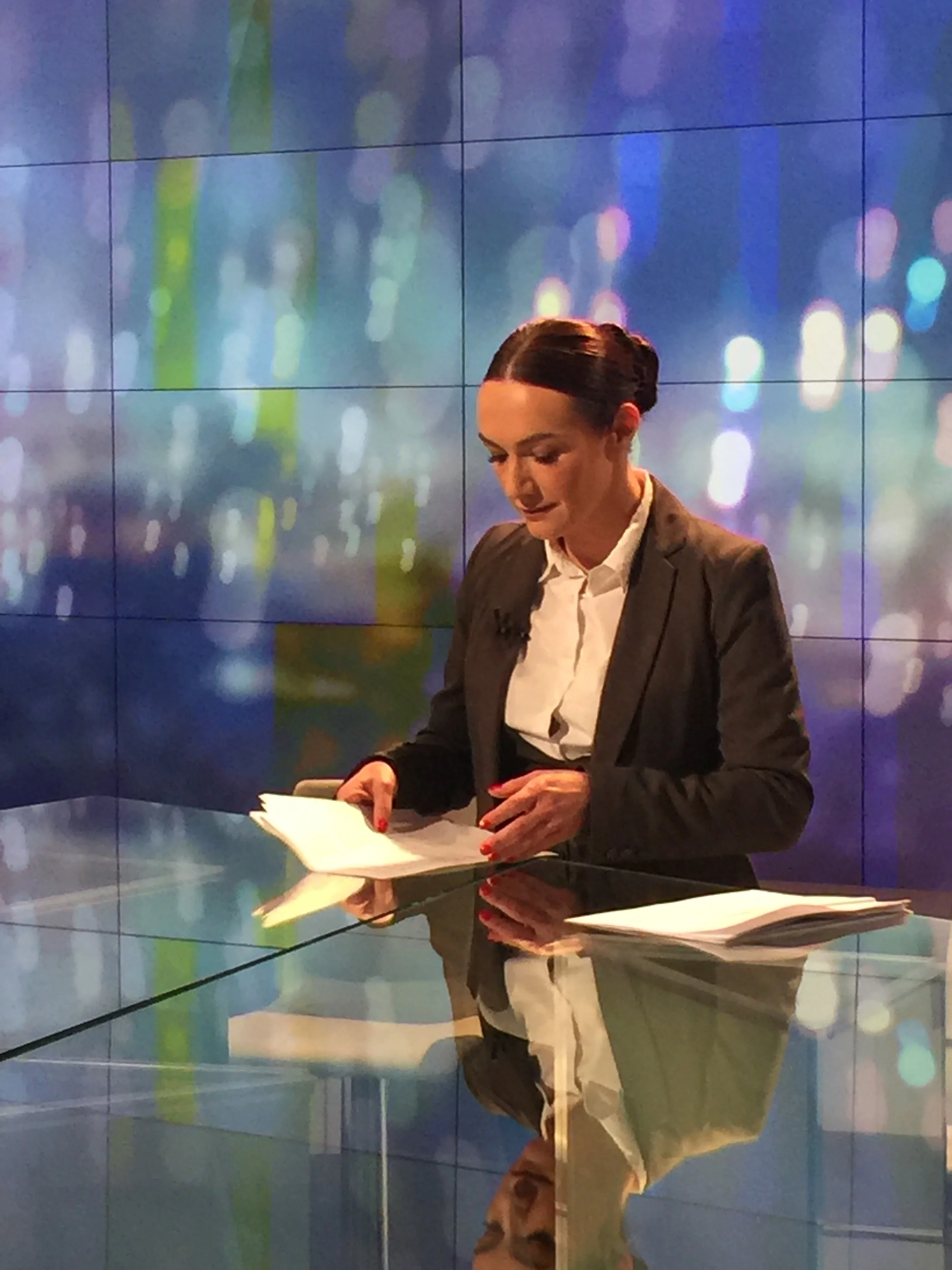 This is Irena Ristic . They call her the Meryl Streep of Macedonia. We called her the Samantha Bee of the Balkans.