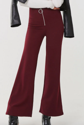 High-Waist Pull Ring Pants