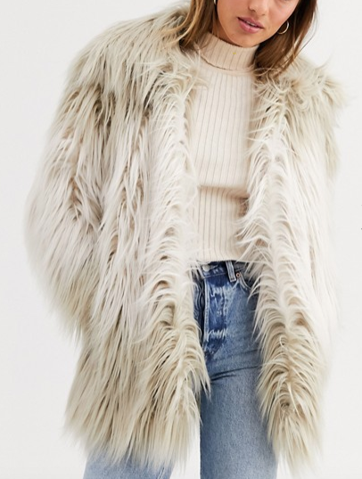Urbancode coat in shaggy faux fur