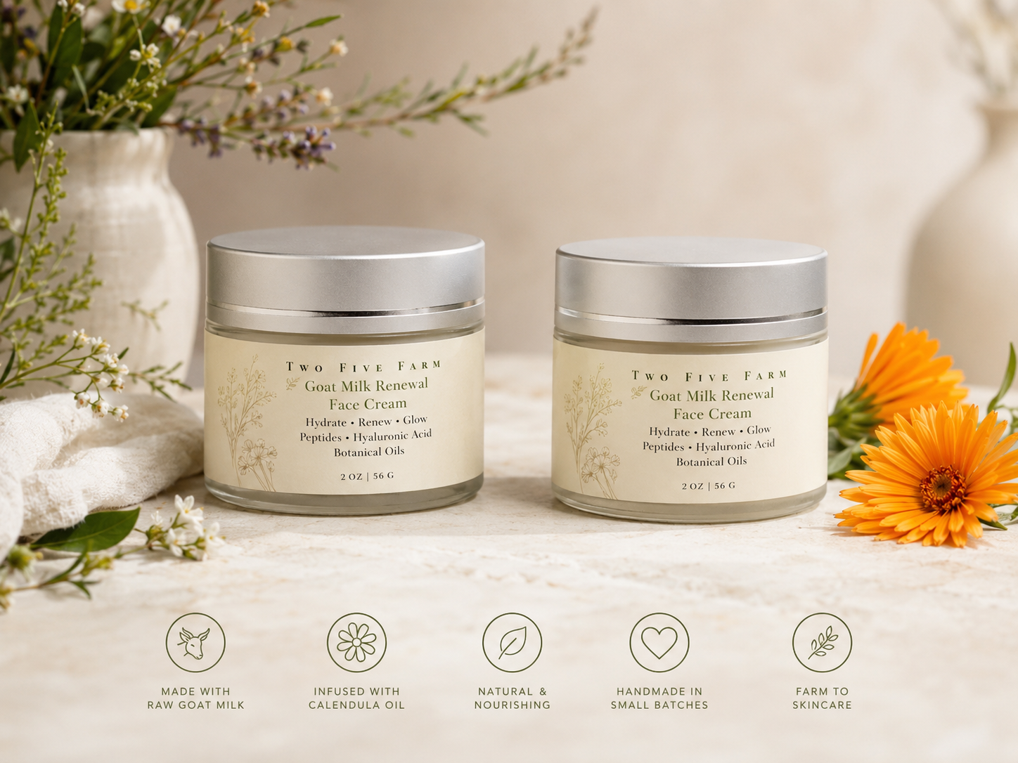 Goat Milk Renewal Face Cream - Deeply Hydrating, Age-Defying Skincare