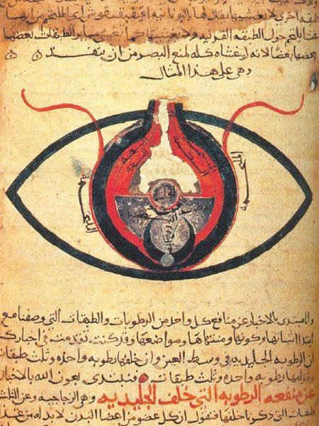 An Arabic manuscript, dated 1200 CE, titled Anatomy of the Eye by al-Mutadibih.jpg