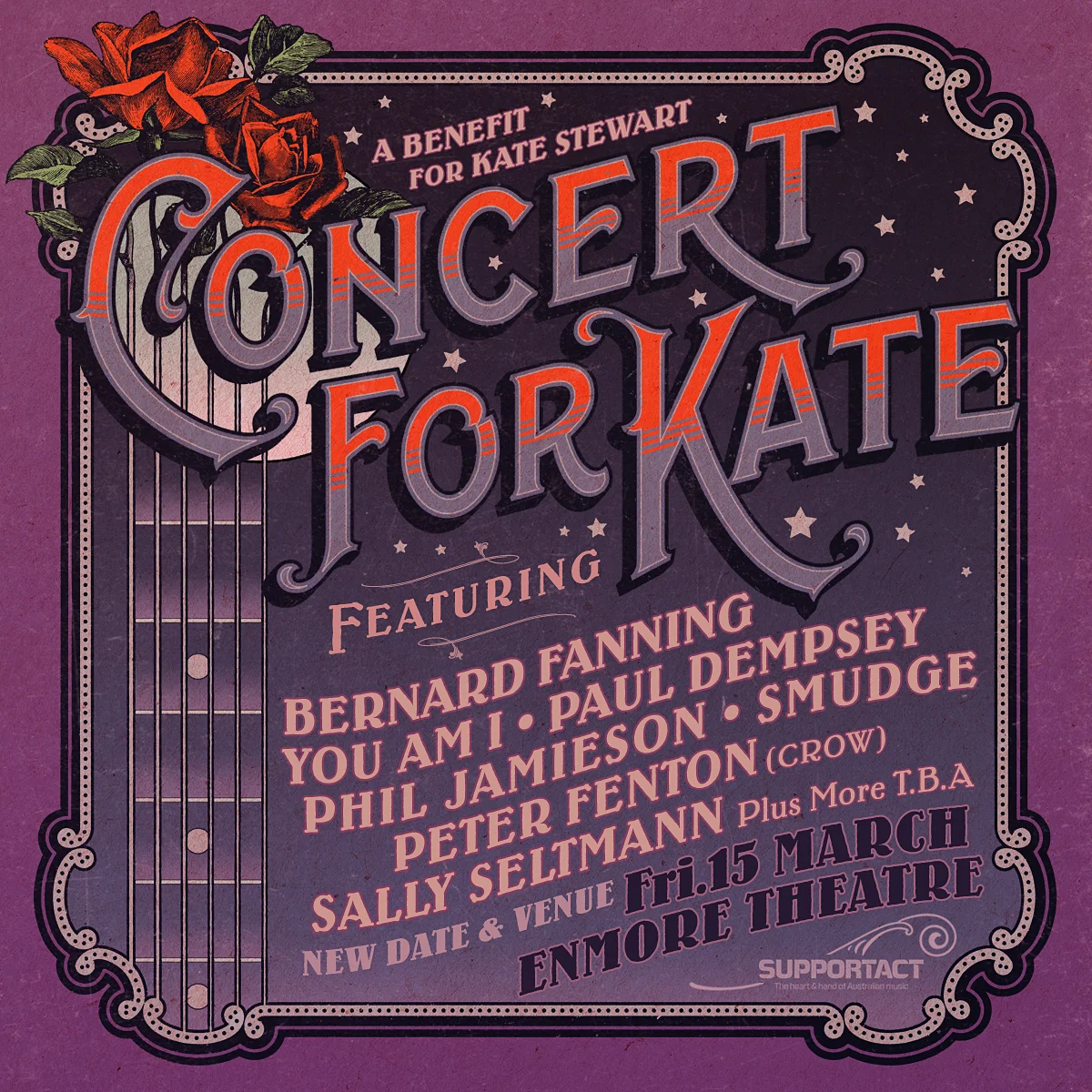 CONCERT FOR KATE A Benefit for Kate Stewart Venue change + Live and eBay Auction details announced