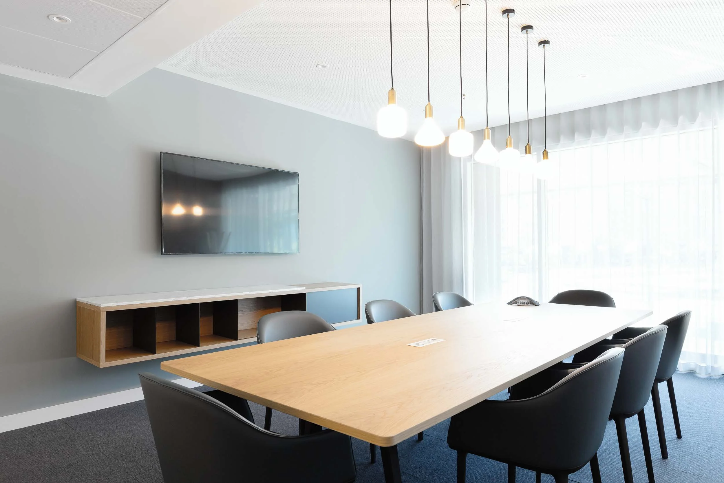 The sideboard in one of the Spaces’ meeting rooms