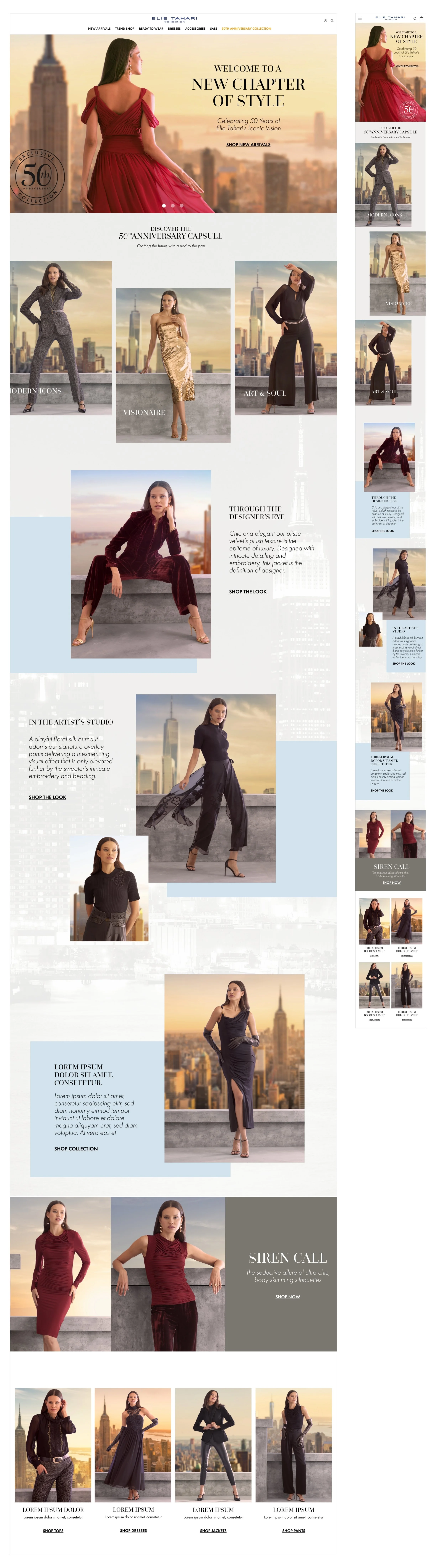 ELIE TAHARI 50TH ANNIVERSARY COLLECTION LANDING PAGE