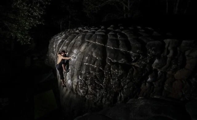 Andrew Matsumoto sending Millipede in the midst of humidity and darkness. Photo by Trúc Nguyen Allen .