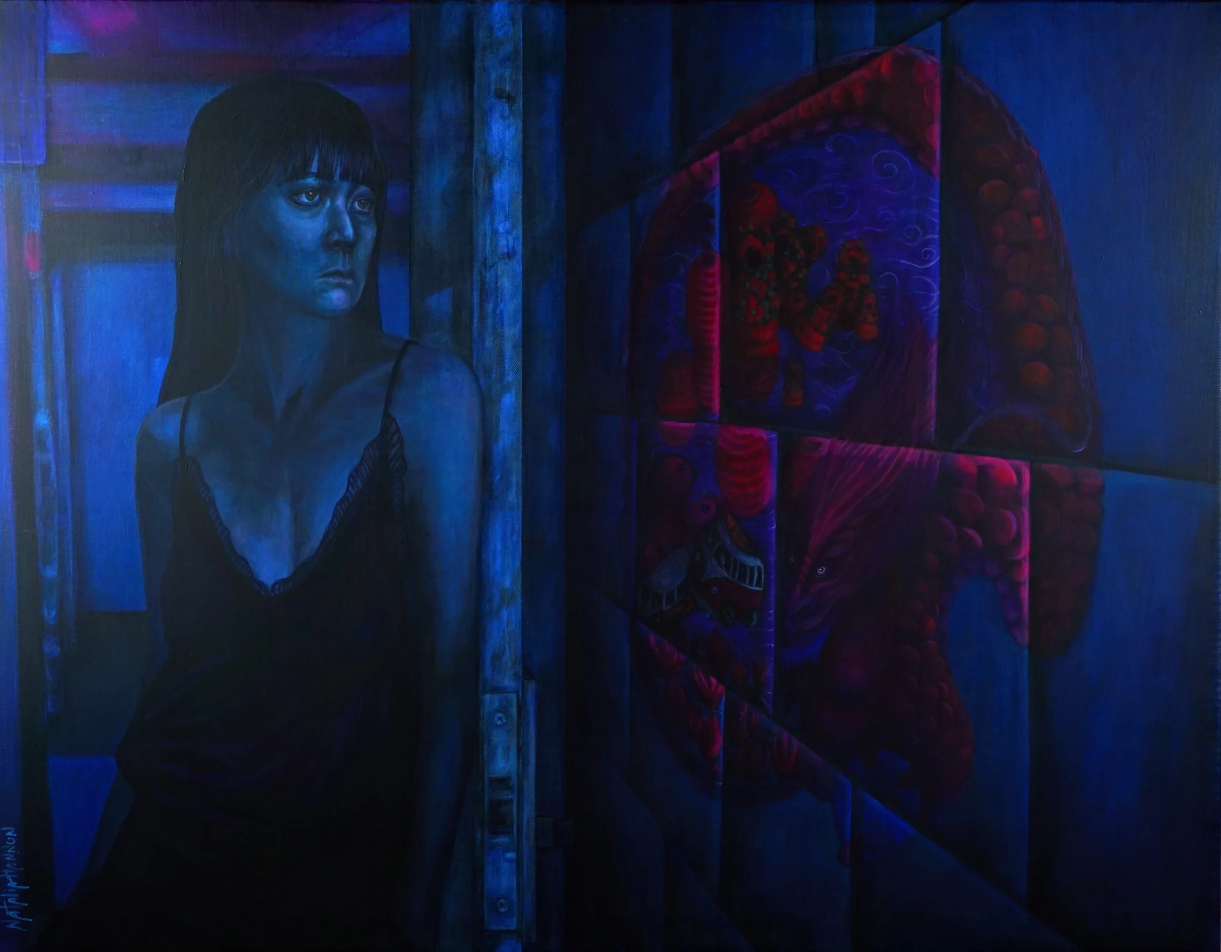  Impossible Choices. Acrylic on canvas, 28” x 36”   