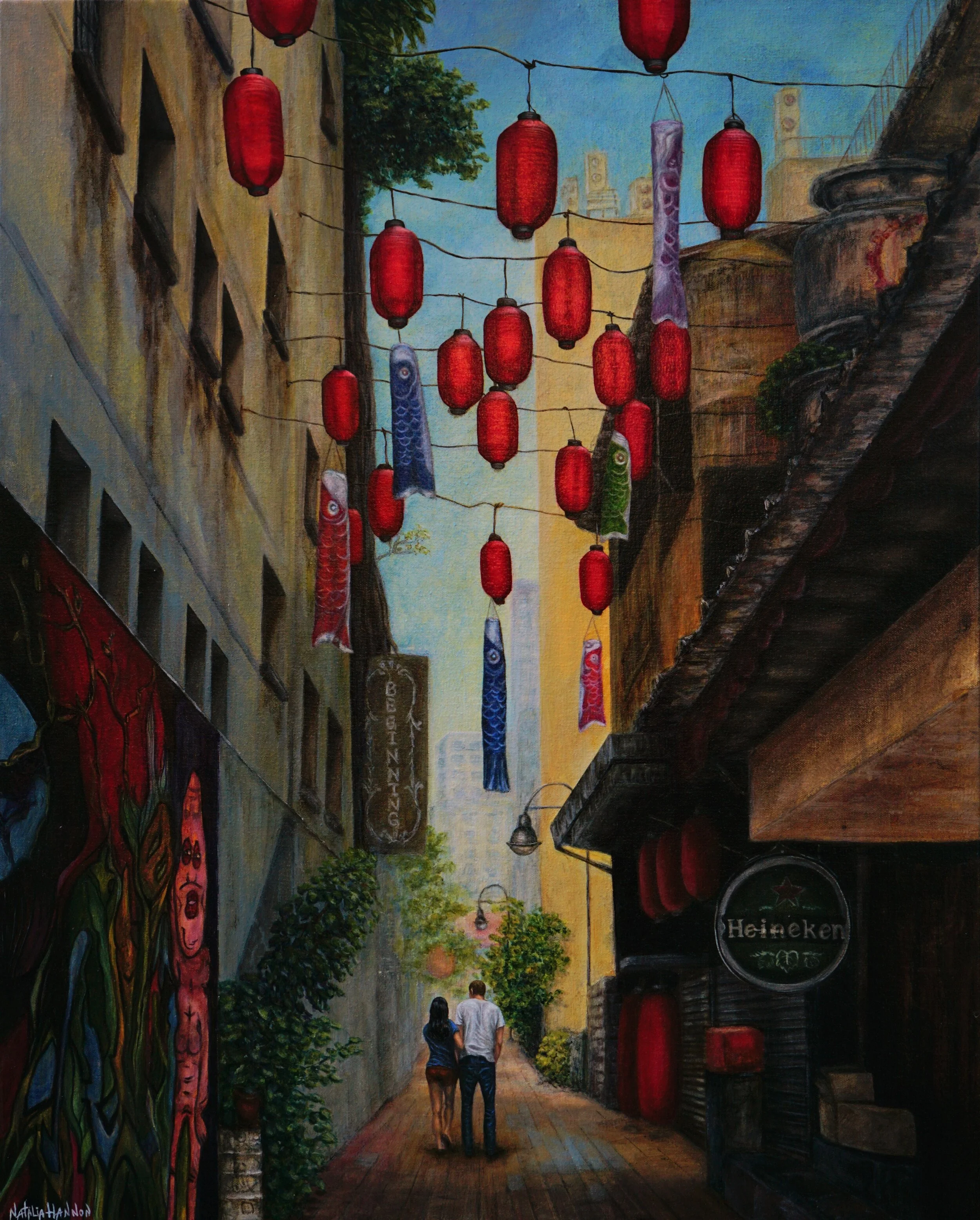  Past. Present. Future. Acrylic &amp; oil on canvas, 24” x 30”   