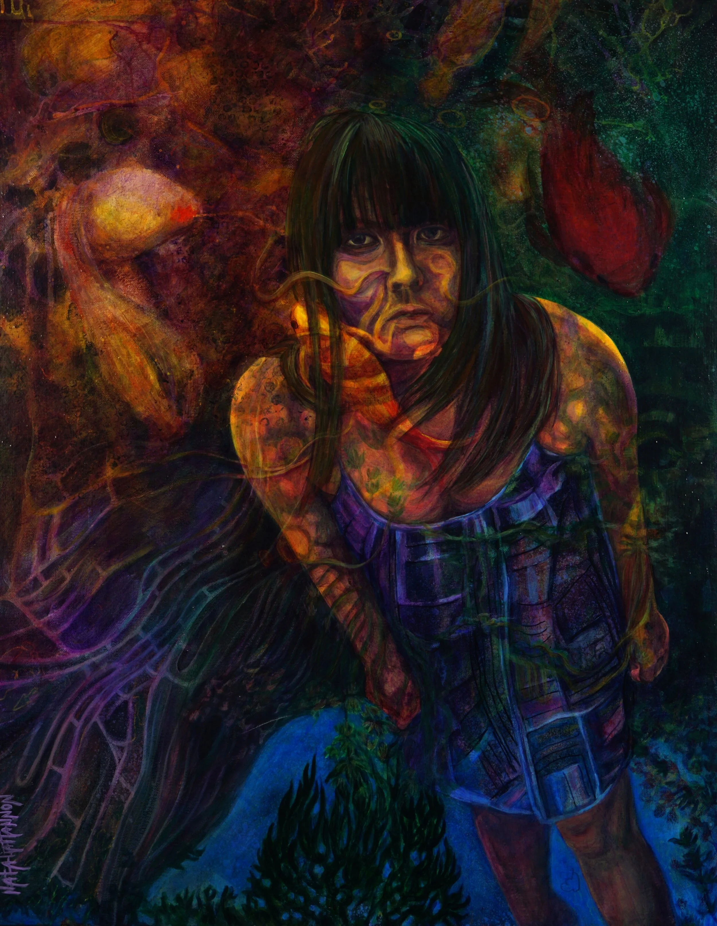  Reflections on 150 Years of Exile. Acrylic &amp; marker on canvas, 22” x 28” 