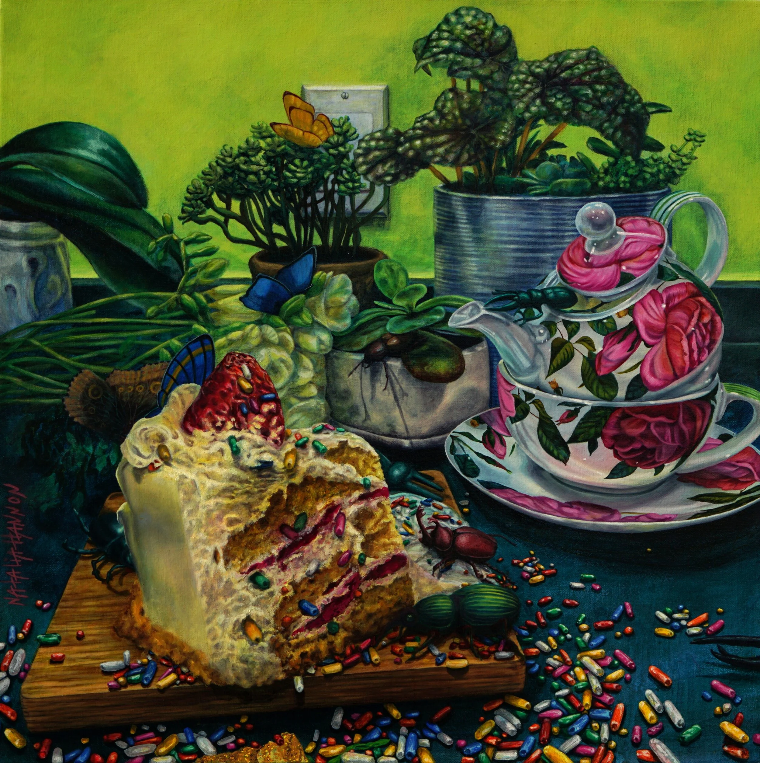  Dualism | Beautiful Monsters. Acrylic &amp; oil on canvas, 24” x 24” 