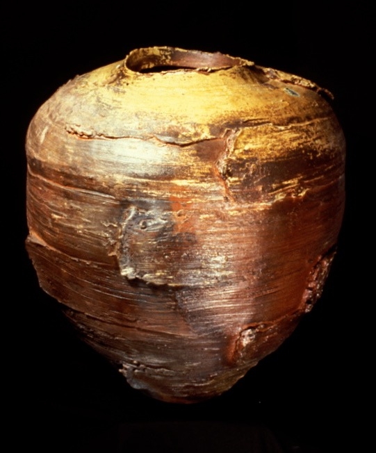 large wood-fired jar with added clay - los angeles contemporary museum of art