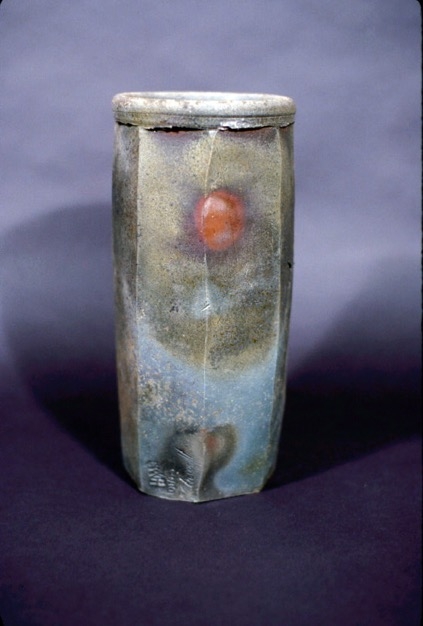 wood-fired faceted vase form