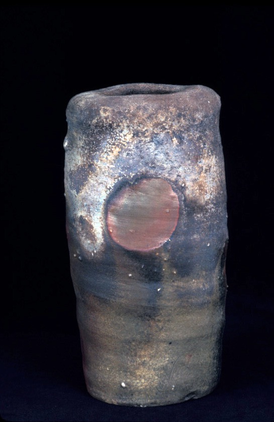 wood-fired vase form with fire mark