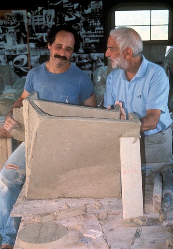 Paul Chaleff and Anthony Caro in Chaleff studio 1996.jpg