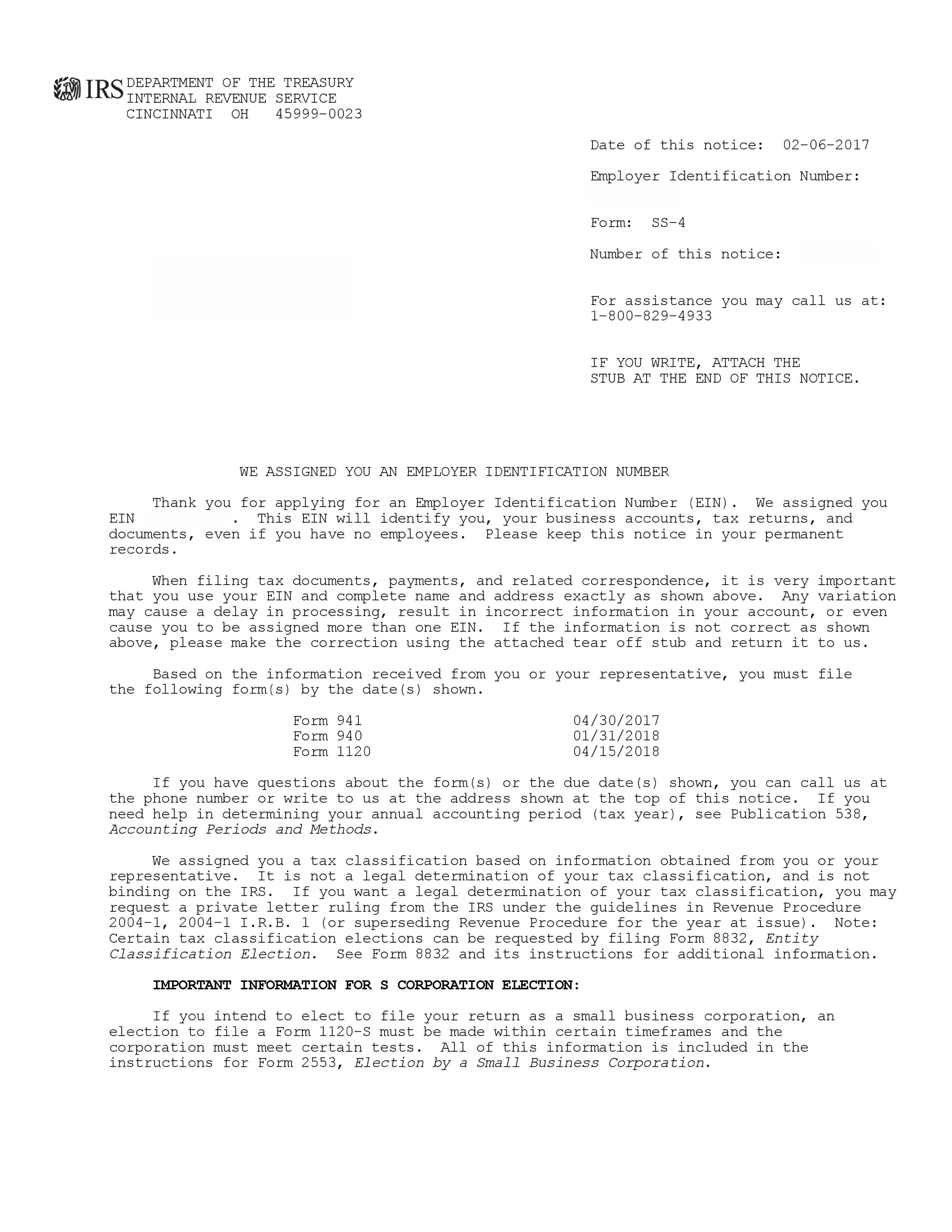 Your company’s EIN letter must be submitted along with your insurance certificates. If you aren’t able to locate your EIN letter, you can request a copy be sent to you by the IRS. You do not have to submit the original EIN letter.