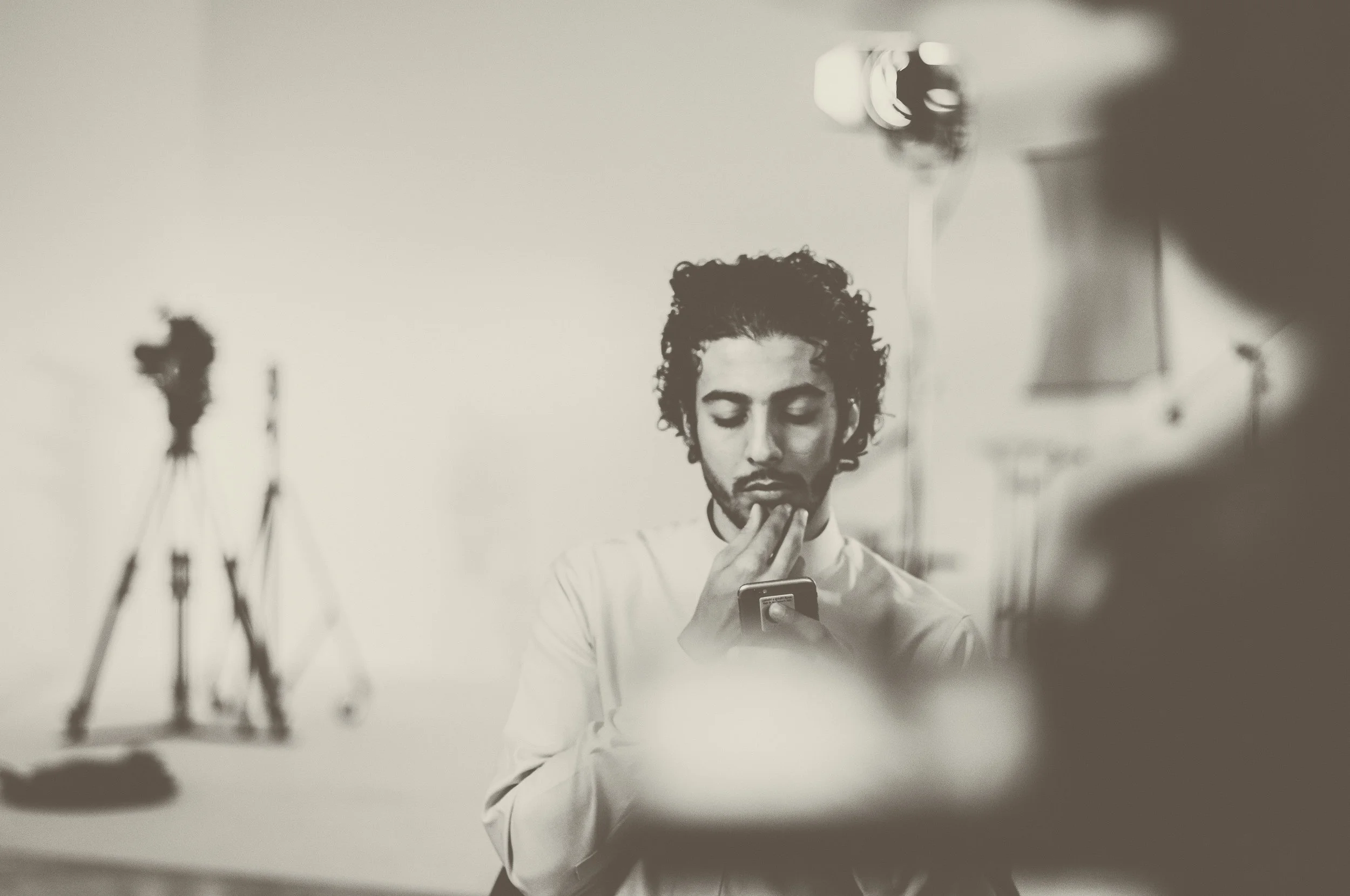Omar Hussein on set in Dubai