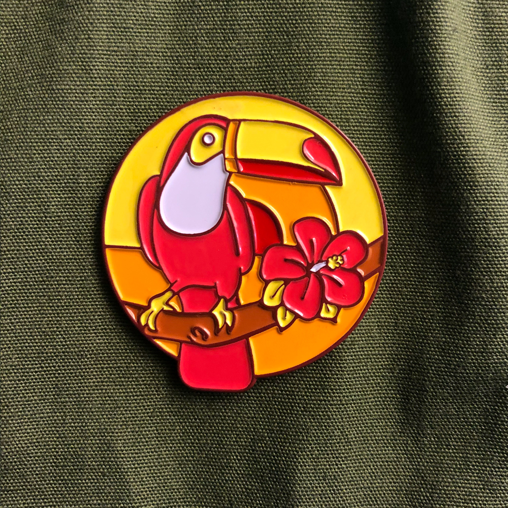 toucan enamel pin