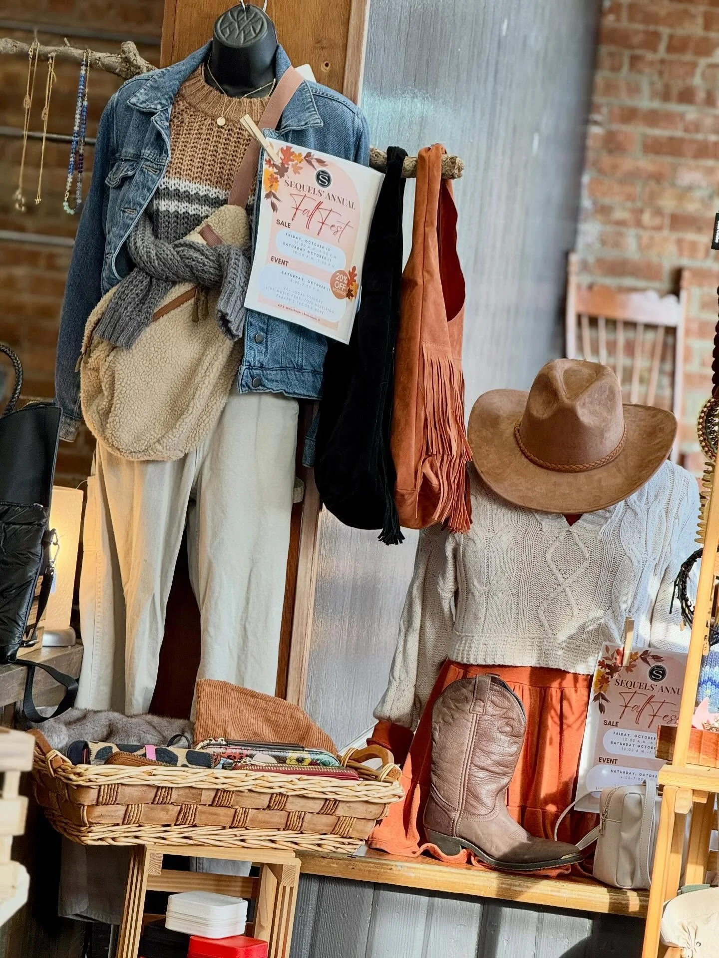 ✨SALE DAY MANNEQUINS✨

Need a little outfit inspo for the season? 🍂
Our mannequins are dressed and ready for the Fall Fest Sale &mdash; come check them out and snag your favorites while everything&rsquo;s 20% OFF!

Unable to make it to Sequels today