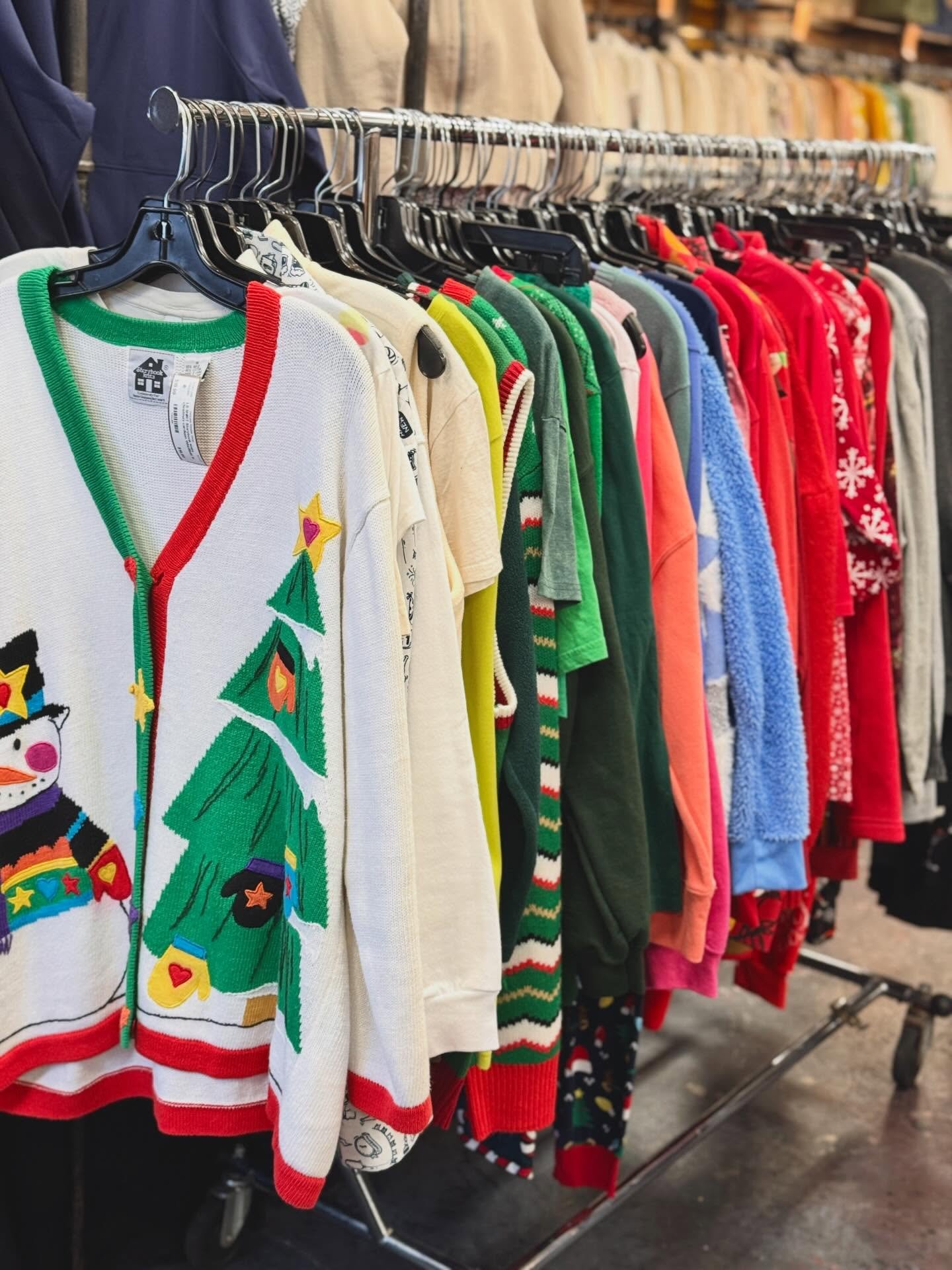 ✨Our holiday rack is officially serving festive magic!✨
Perfect pieces for every party, every gathering, every cozy celebration on your calendar. 
We&rsquo;re open 10am&ndash;6pm today &mdash; swing by, shop around, and let us help you find your holi